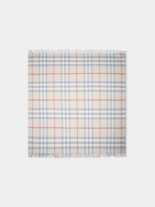 Coperta beige per neonati con check vintage,Burberry Kids,8089654 A2205