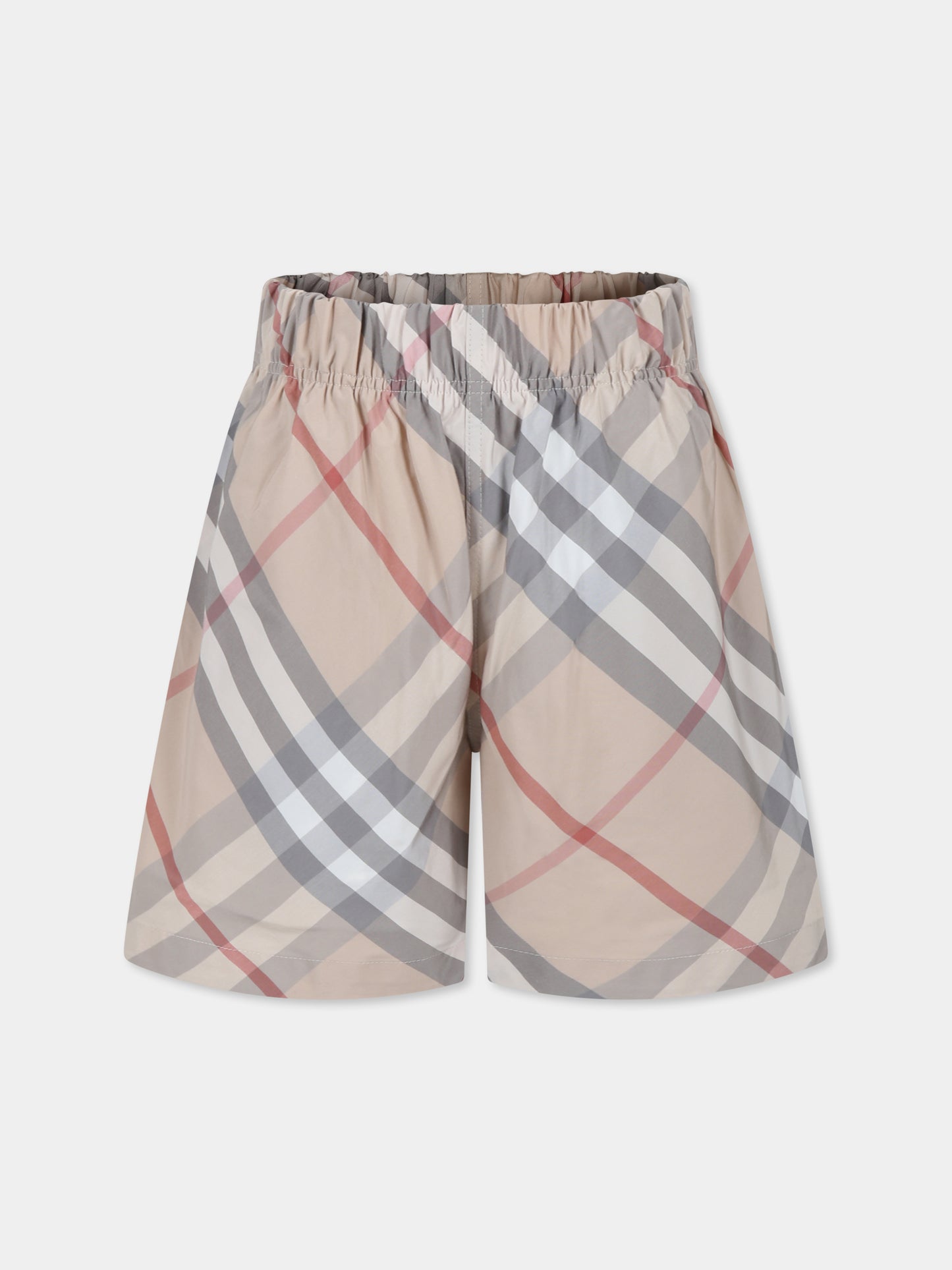 Shorts beige per bambini con check vintage,Burberry Kids,8089215 A2205