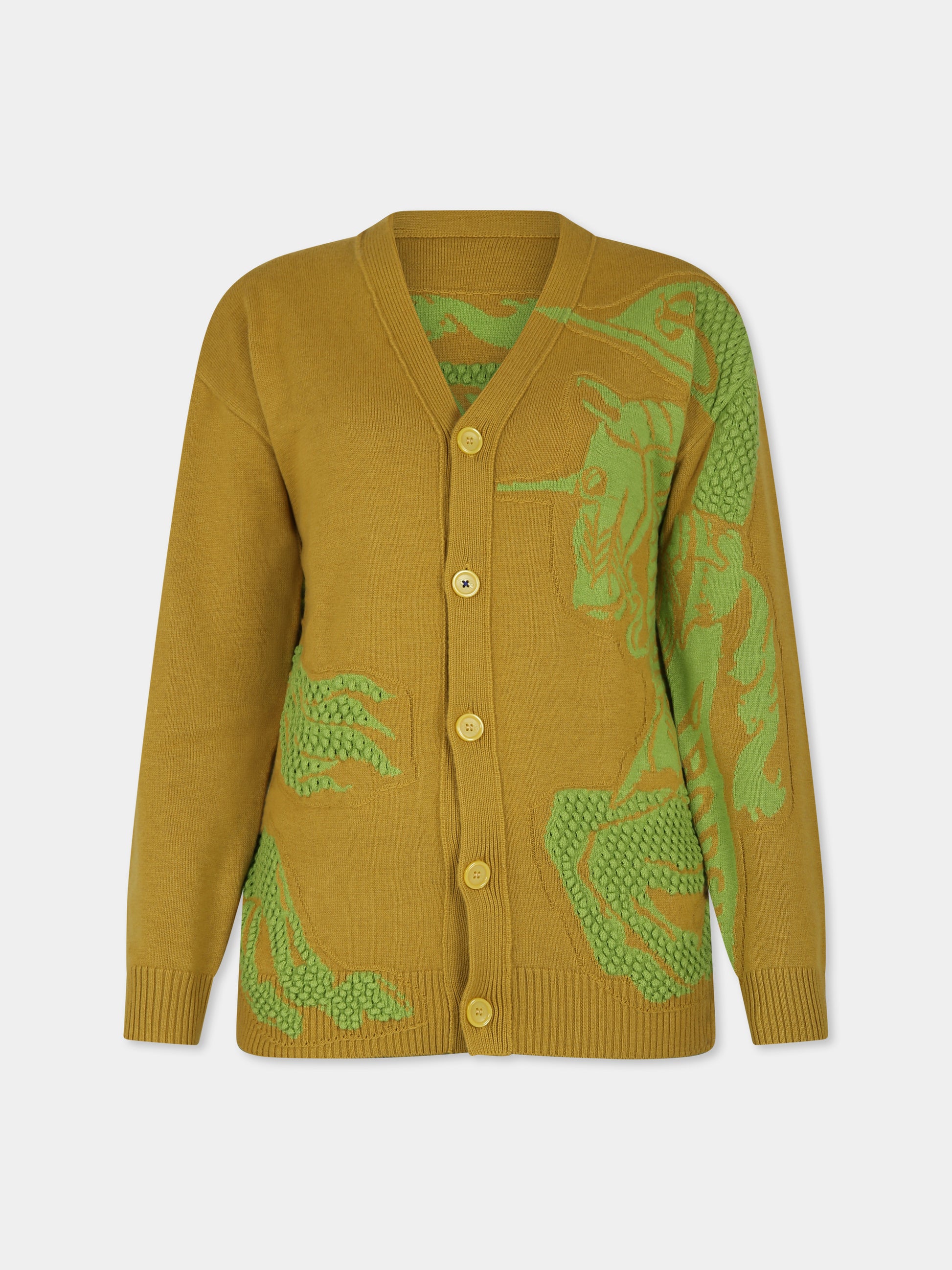 Cardigan marrone per bambino con cavaliere equestre,Burberry Kids,8089444 A3727