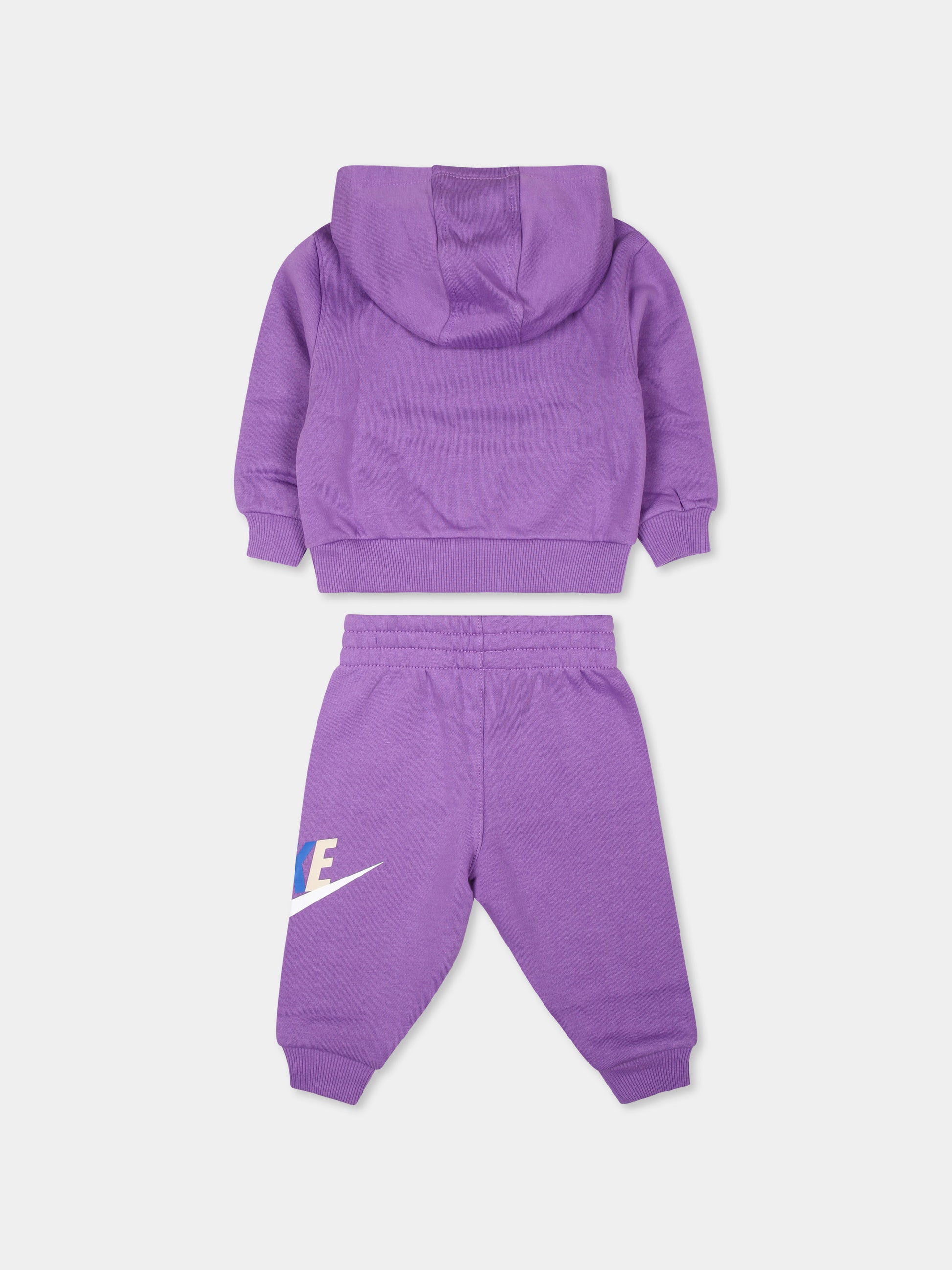 Completo viola per neonata con logo,Nike,66L135 PB7