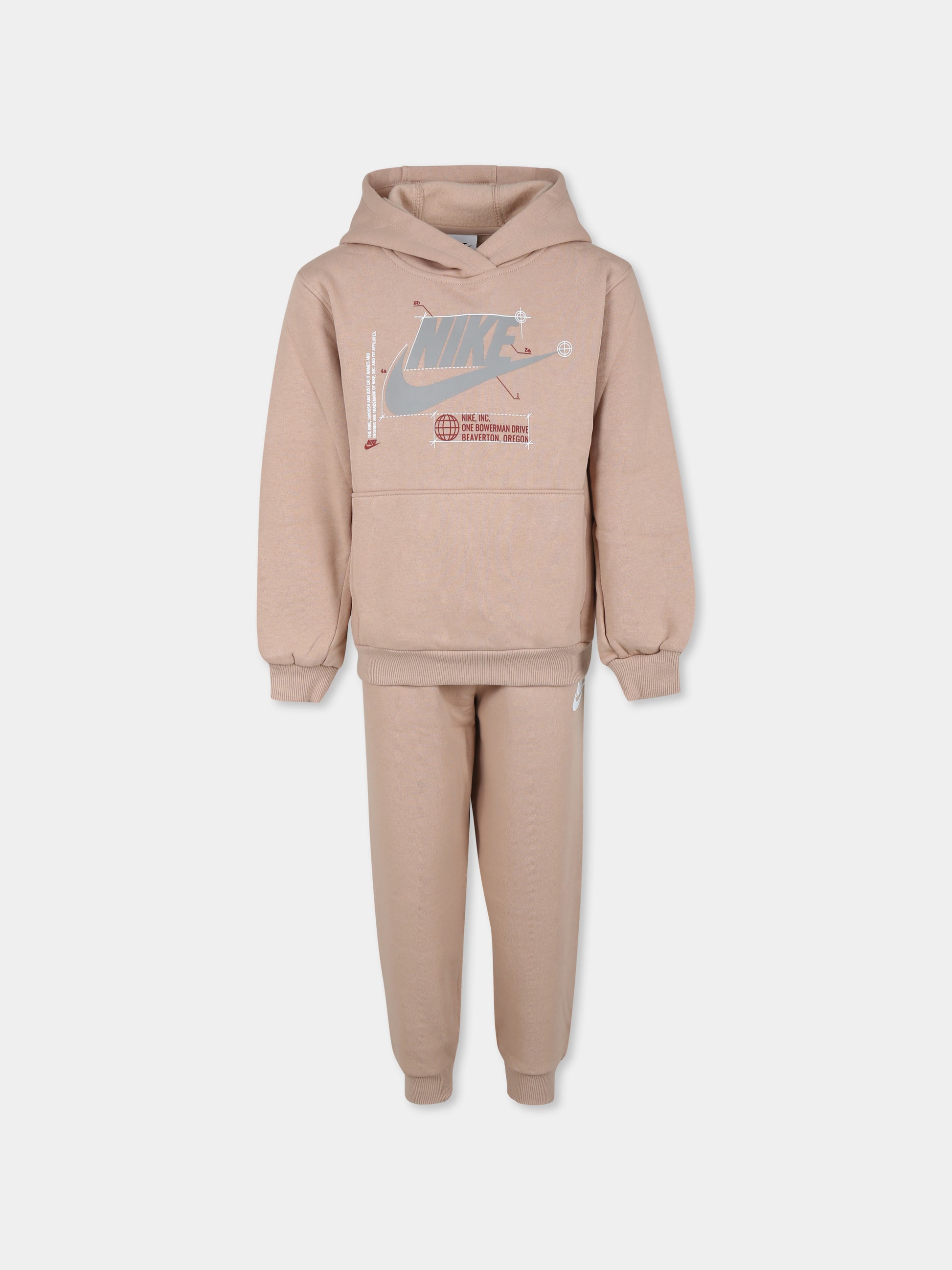 Completo beige per bambini con logo,Nike,86M350 X0L