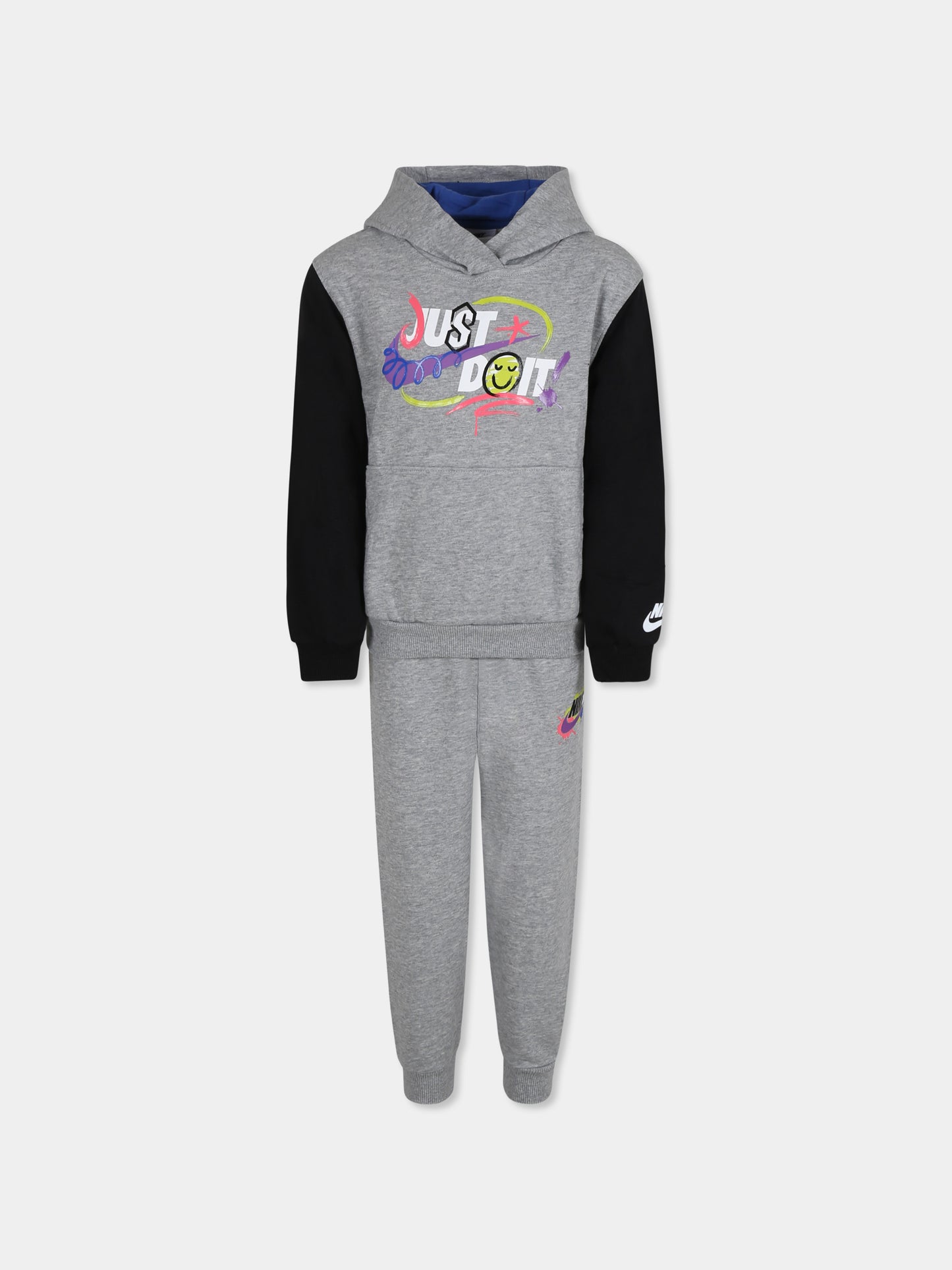 Completo grigio per bambino con smile e logo,Nike,86M279 042