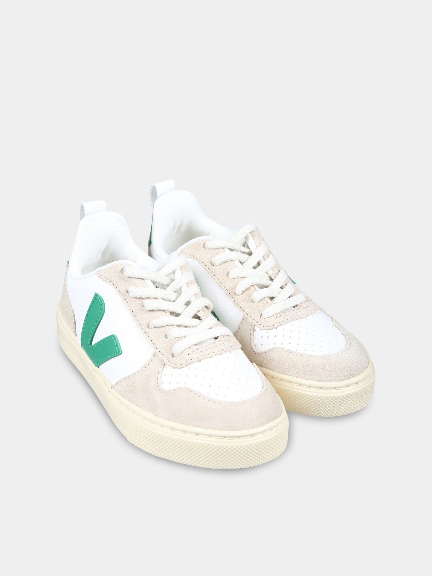 Sneakers avorio per bambini con logo,Veja,CX0503225C