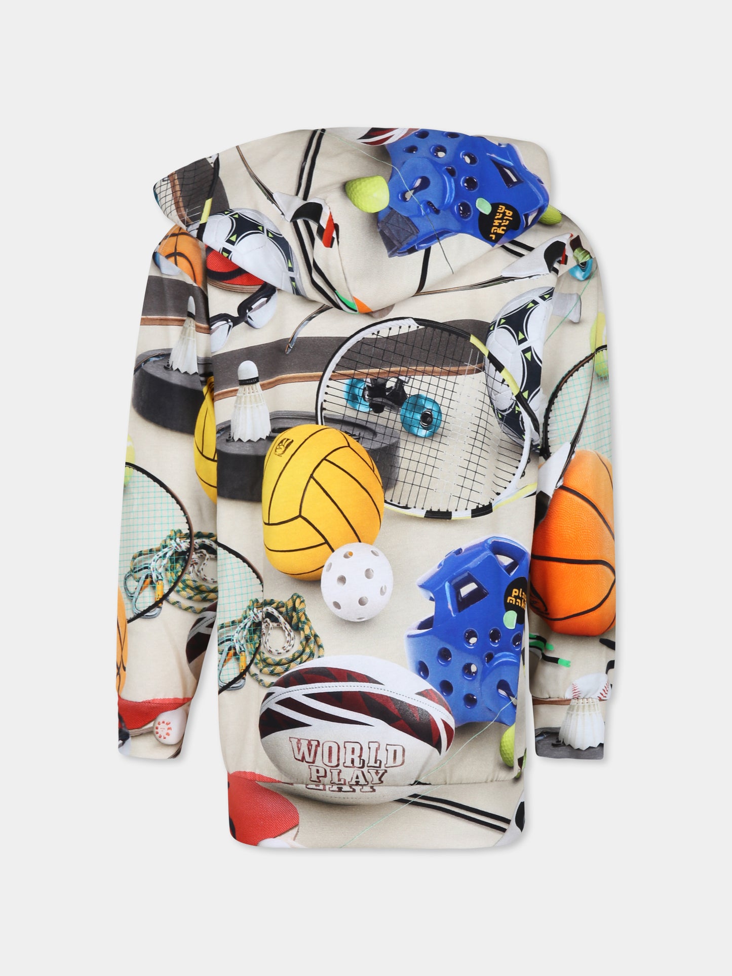 T-shirt beige per bambino con stampa sport,Molo,1W24A301 9149