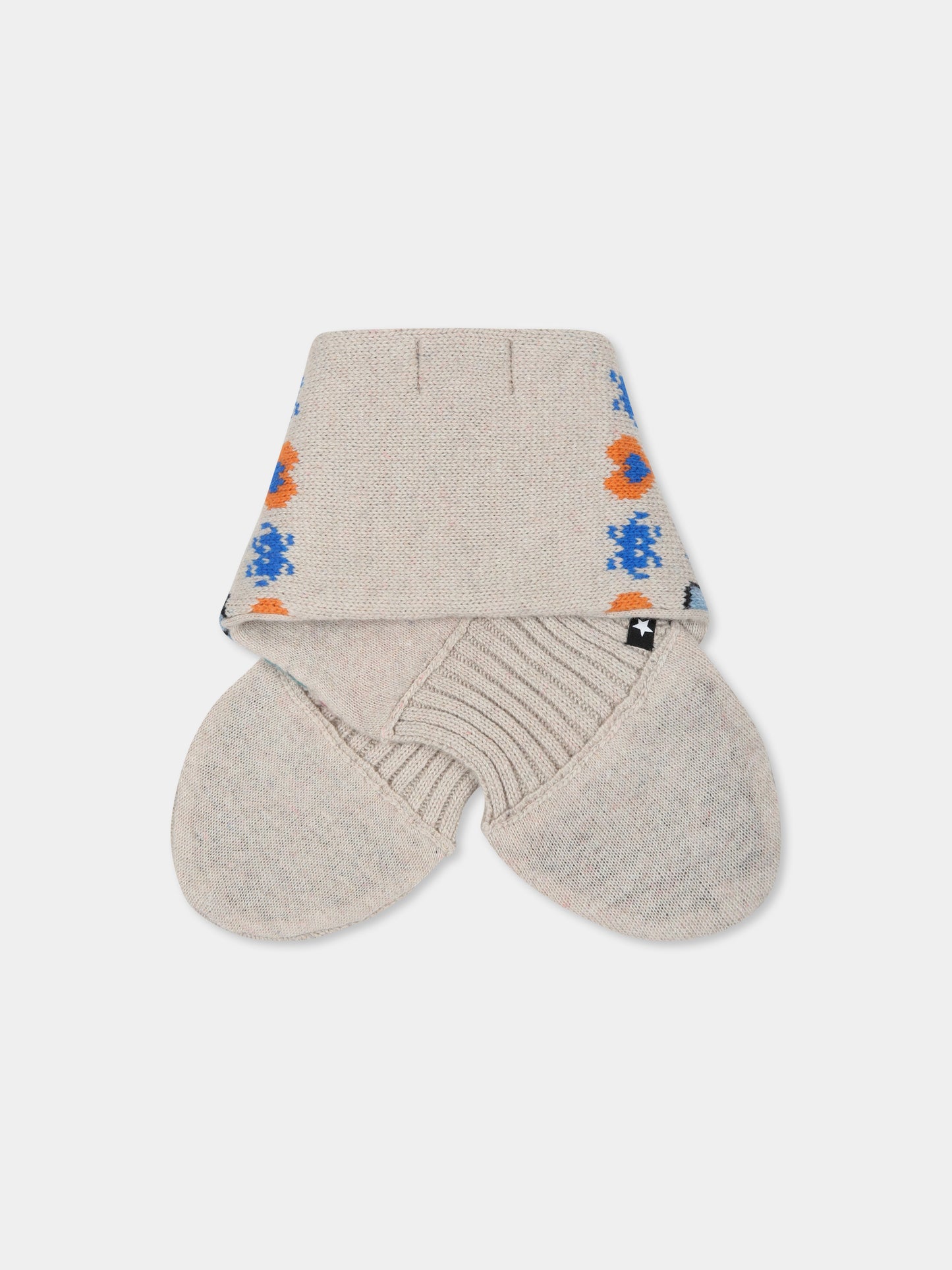 Sciarpa beige Kiki per bambina con motivo jacquard,Molo,7W24T901 3609