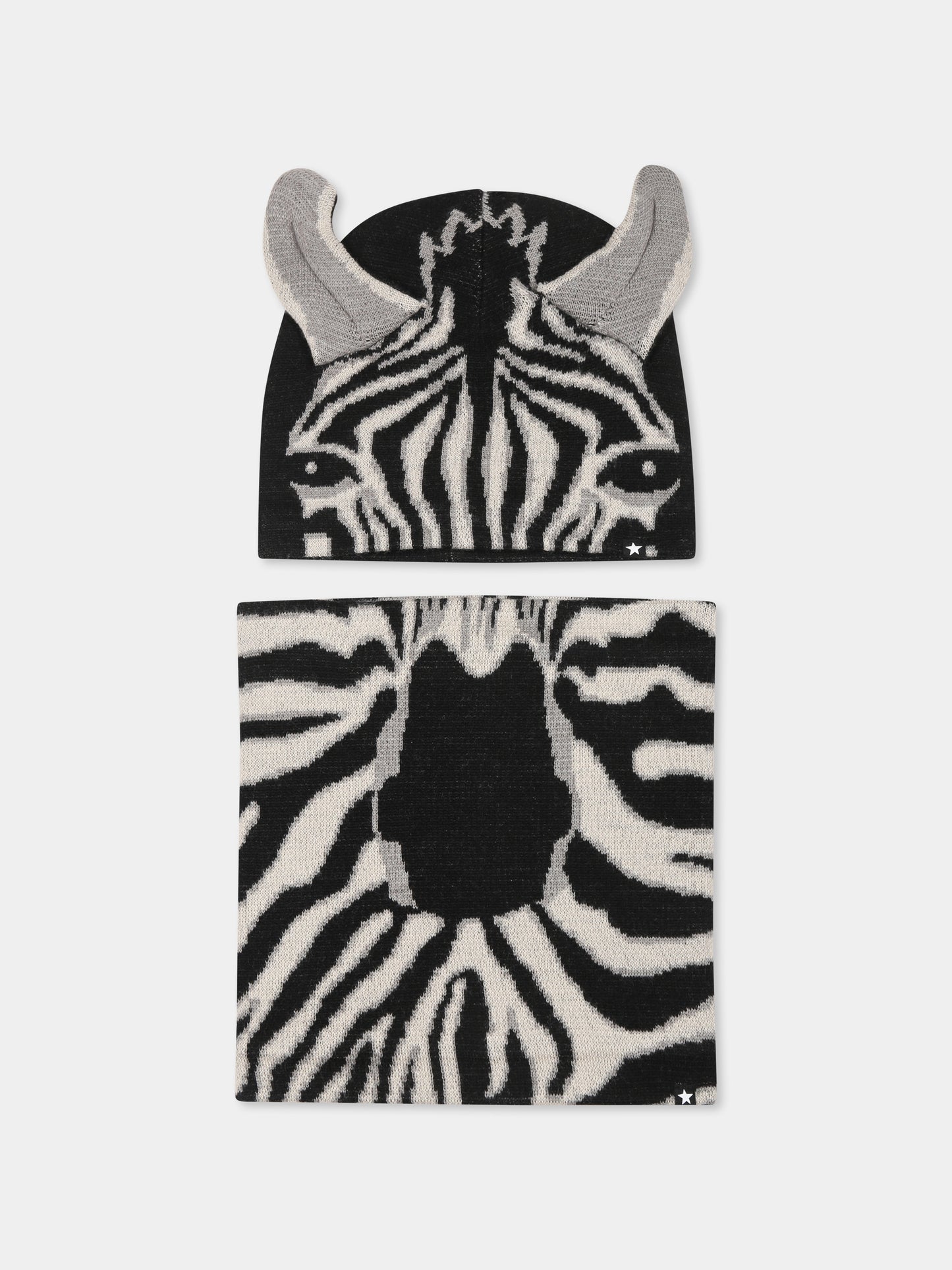 Set accessori nero per bambini con motivo zebra,Molo,7W24S304 0099