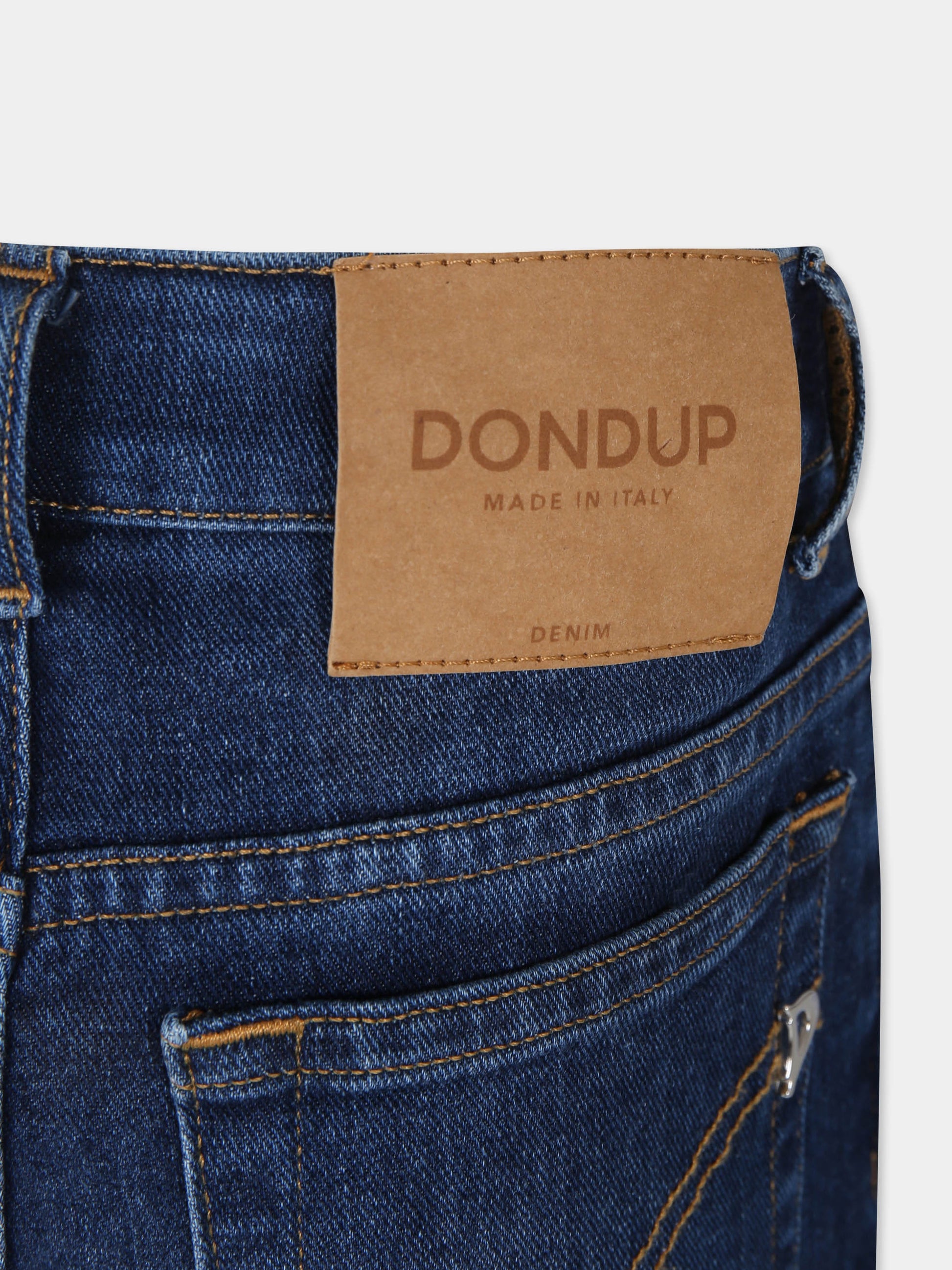 Jeans blu per bambina con logo,Dondup Kids,DFPA099 C DS039 4005