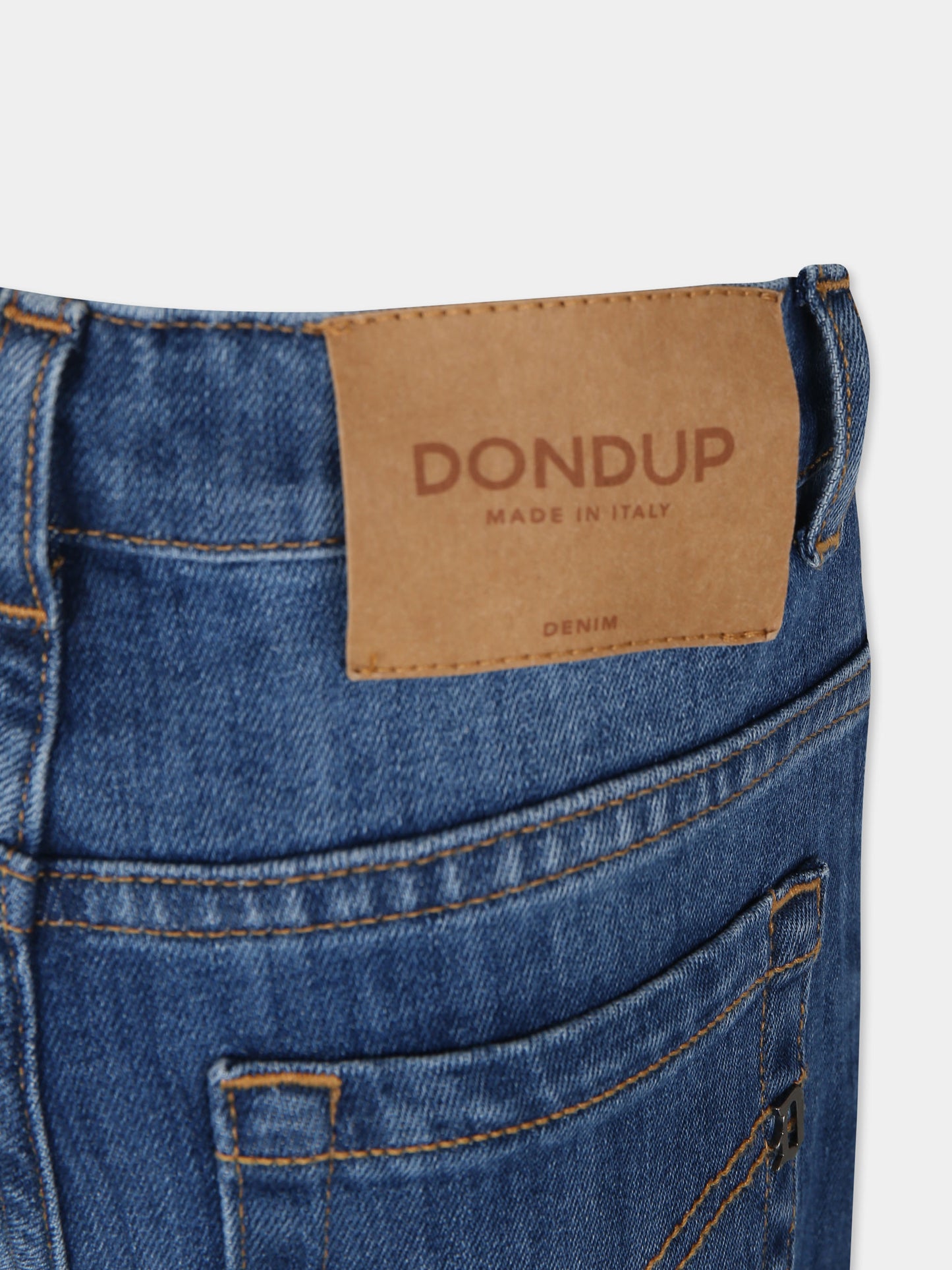 Jeans blu per bambino con logo,Dondup Kids,DMPA088 C DS040 4025