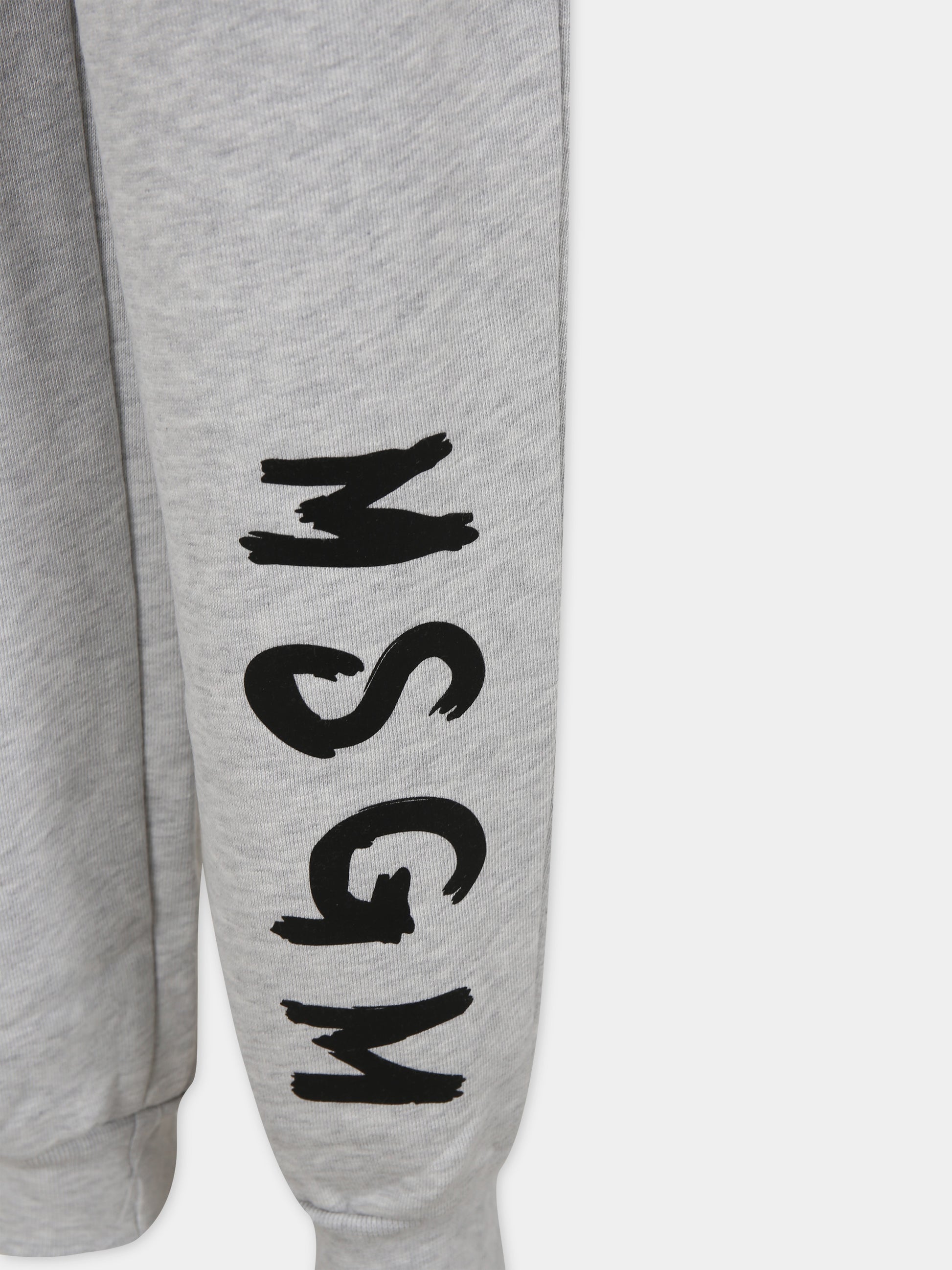 Pantaloni grigi per bambini con logo,Msgm Kids,F3MSJUFP027 107