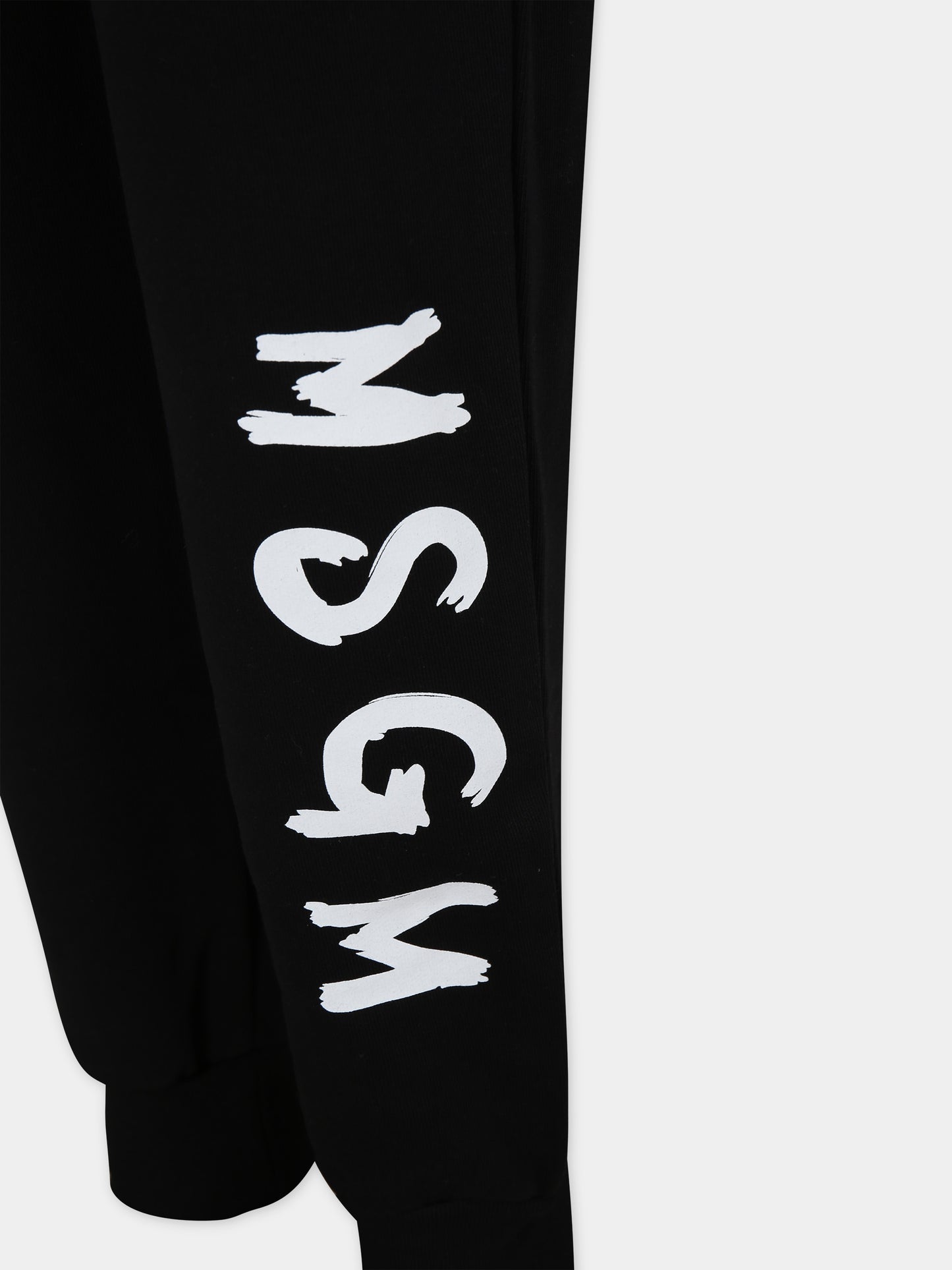 Pantaloni neri per bambini con logo,Msgm Kids,F3MSJUFP027 110