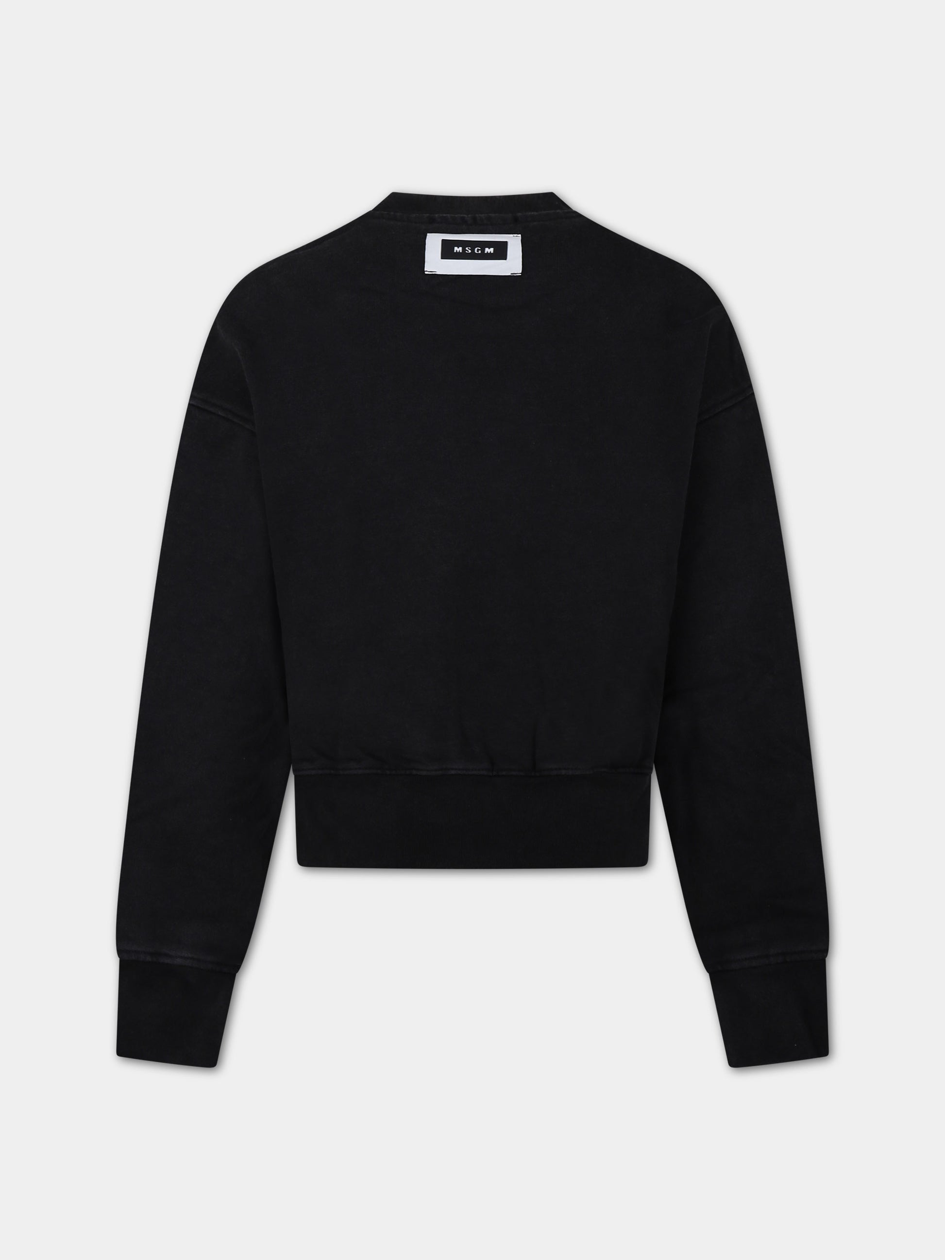 Felpa nera per bambini con logo,Msgm Kids,F3MSJUSW182 110