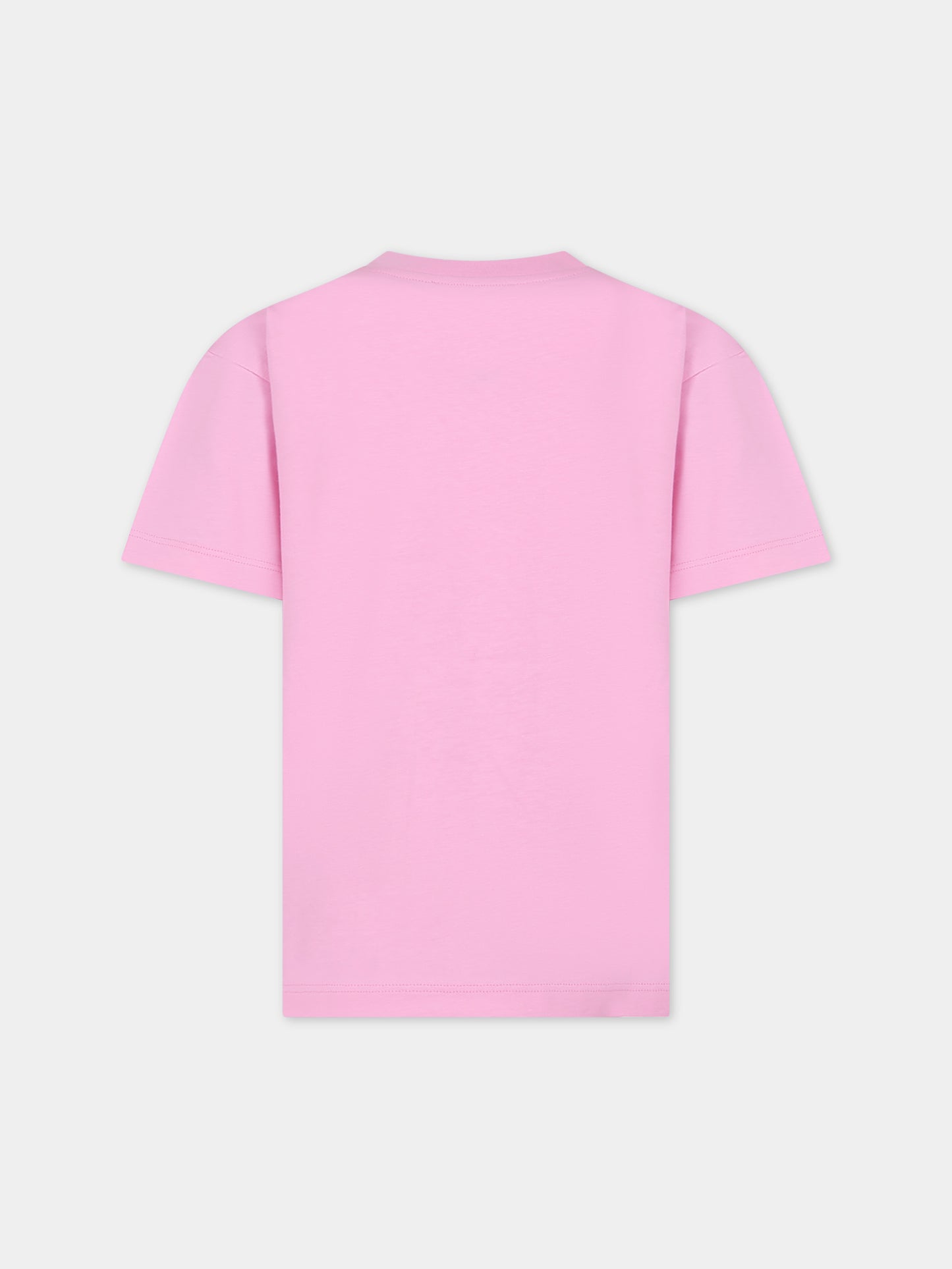 T-shirt rosa per bambina con logo,Msgm Kids,F3MSJUTH011 042