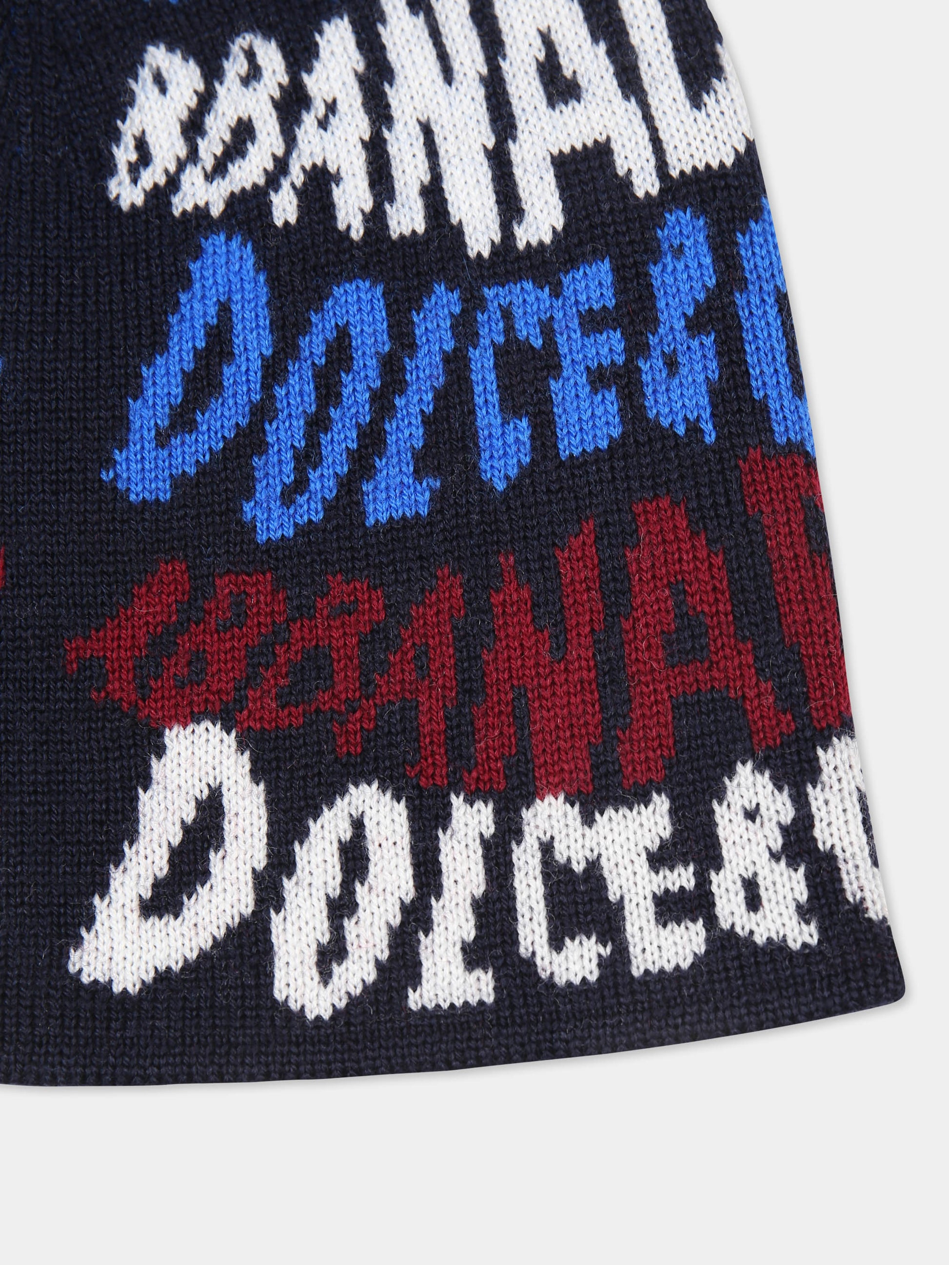 Berretto blu per bambino con logo,Dolce & Gabbana Kids,LBKH93 JCVV3 S9000