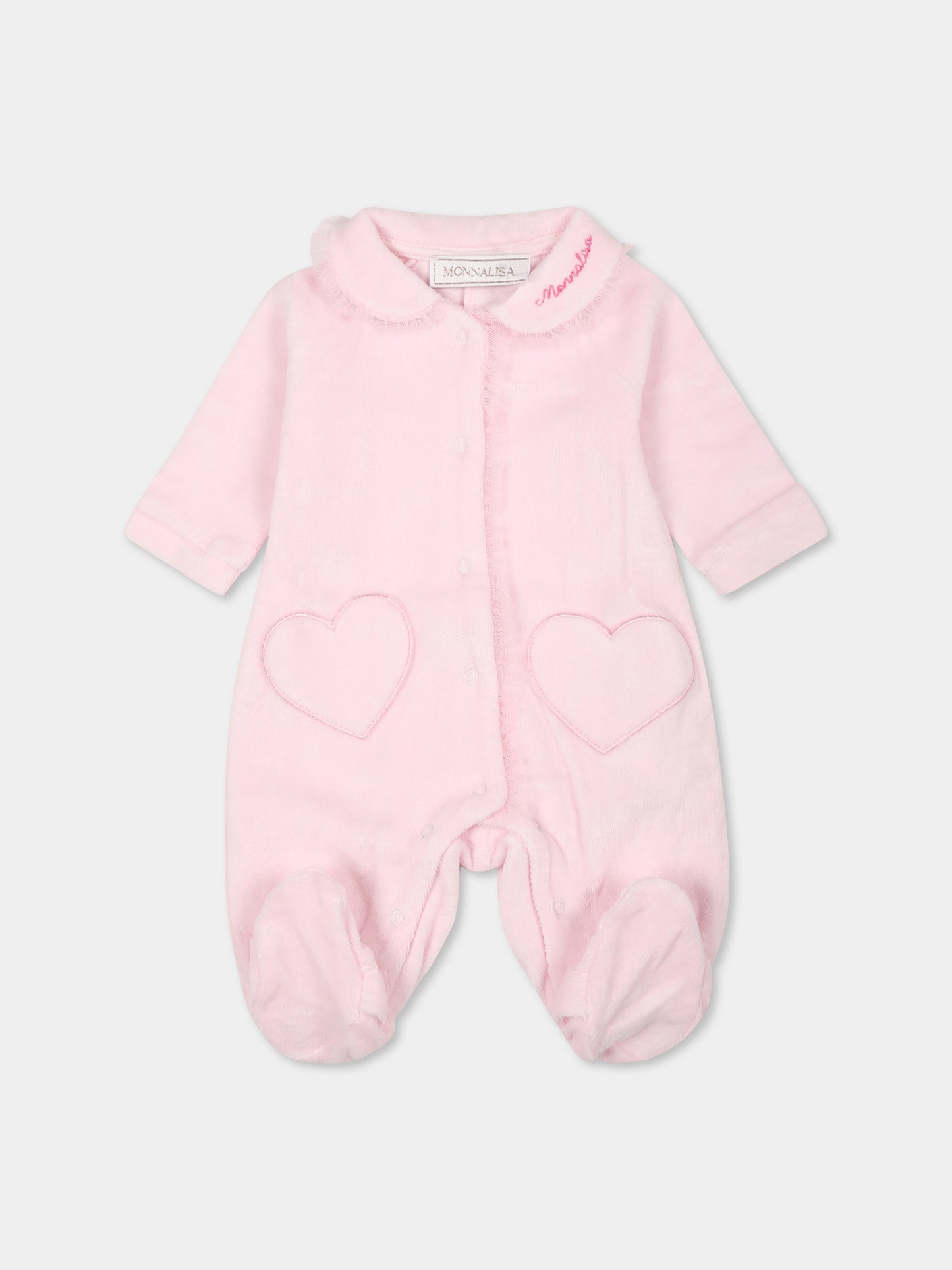 Tutina rosa per neonata con logo,Monnalisa,35D203 4012 0091