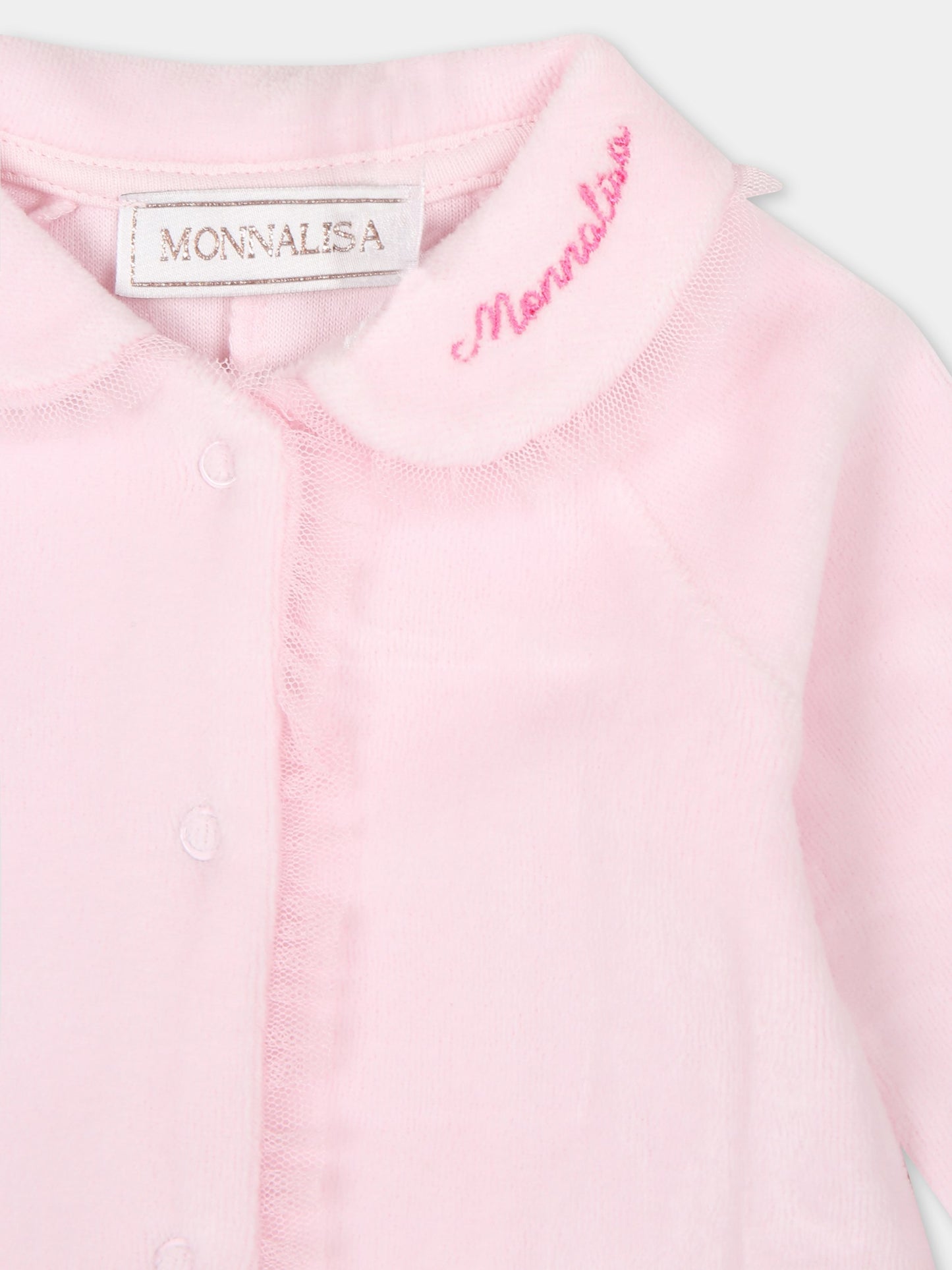 Tutina rosa per neonata con logo,Monnalisa,35D203 4012 0091