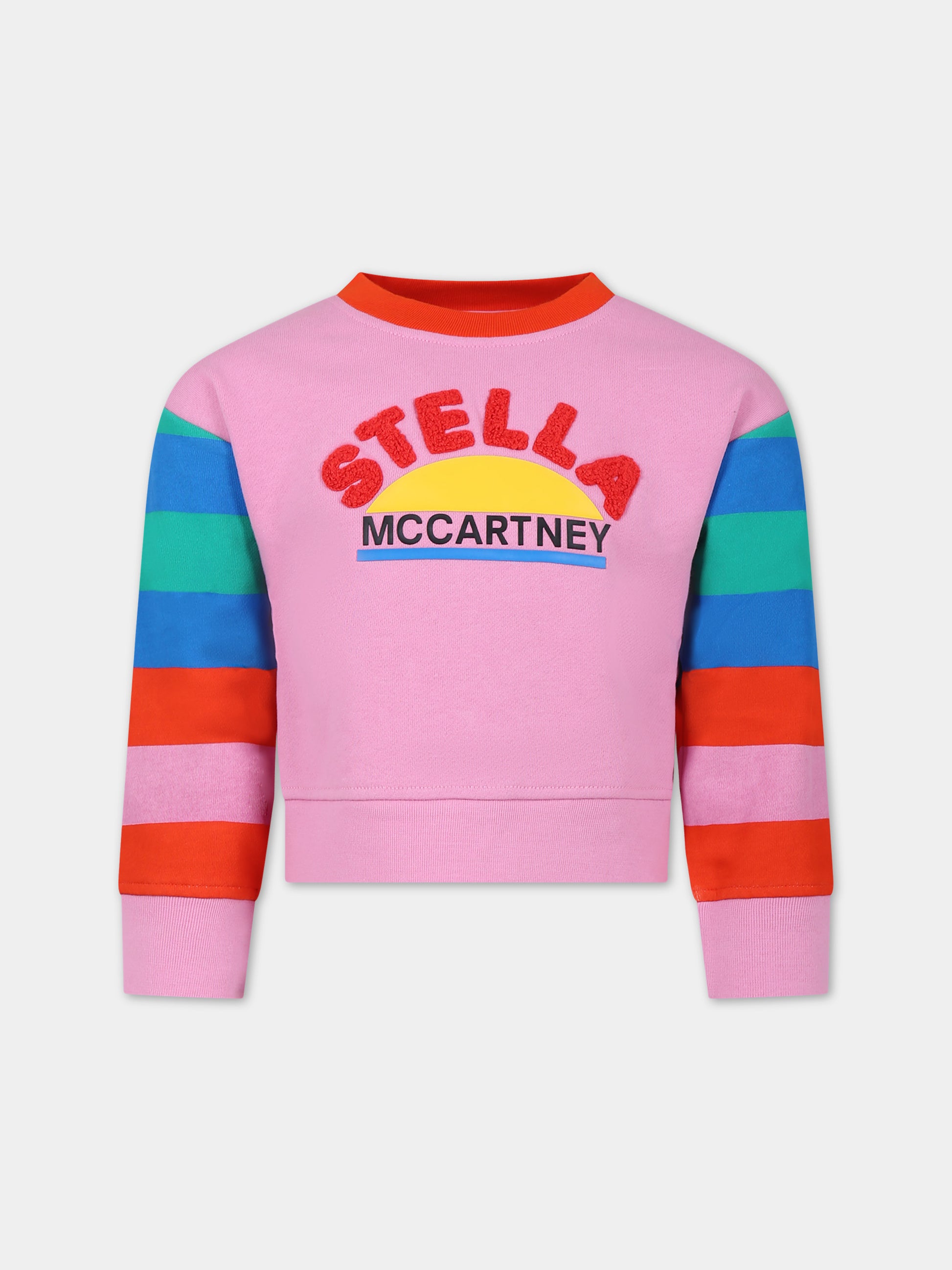 Felpa rosa per bambina con logo,Stella Mccartney Kids,TT4A20 Z0409 546