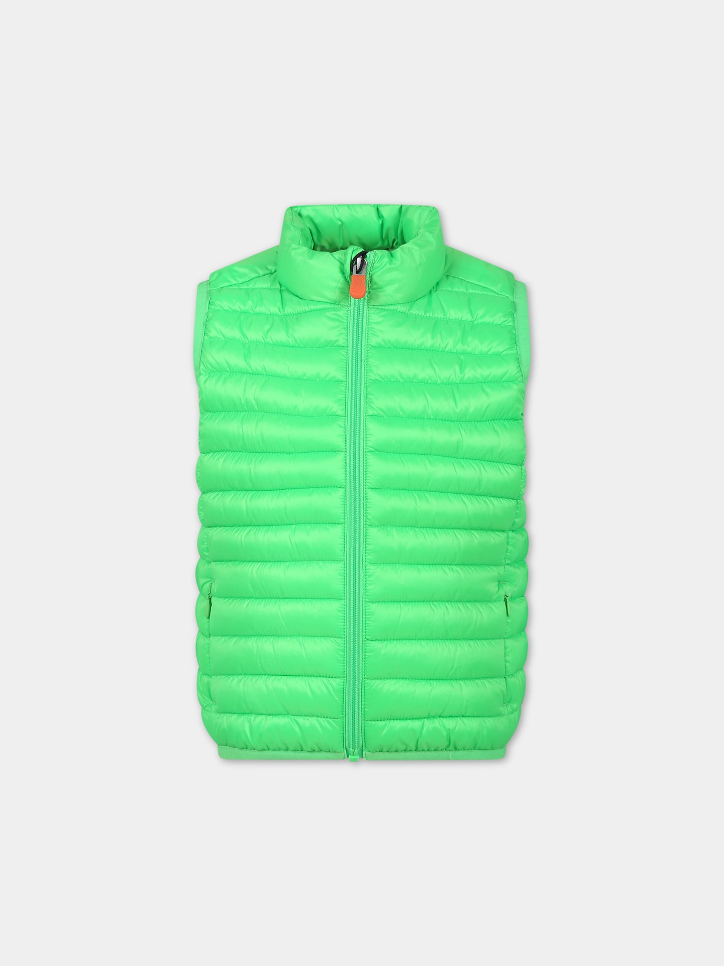 Gilet Ozam verde per bambino con logo,Save The Duck Kids,J82430X FLUO16 50050