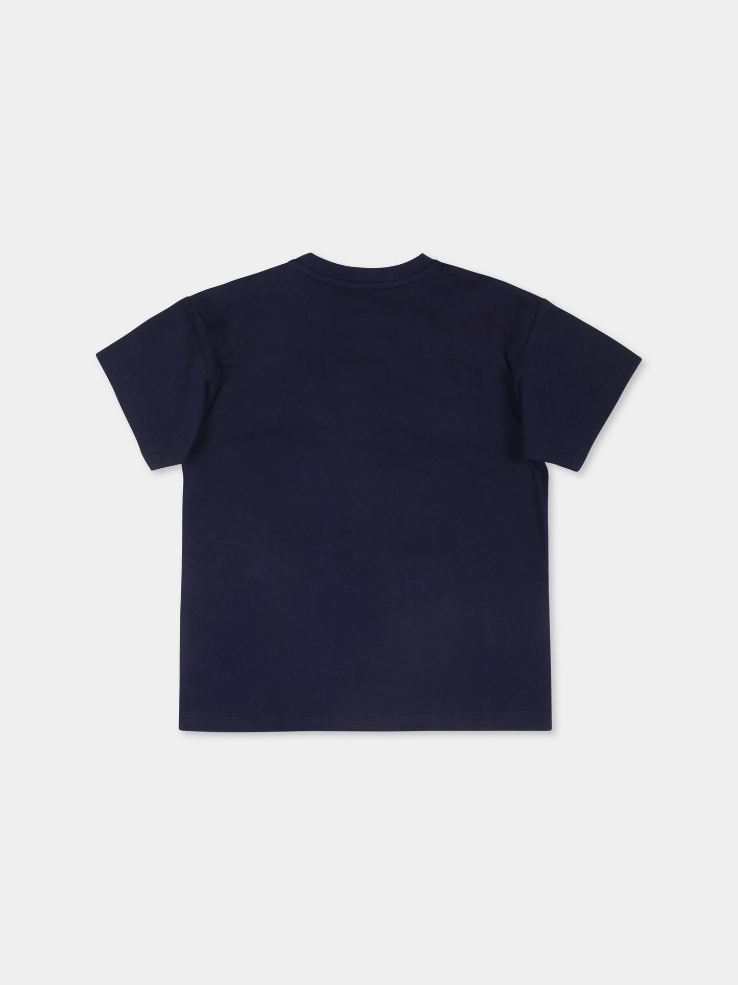 T-shirt blu per neonato con logo,Gucci Kids,576871 XJGN7 4392