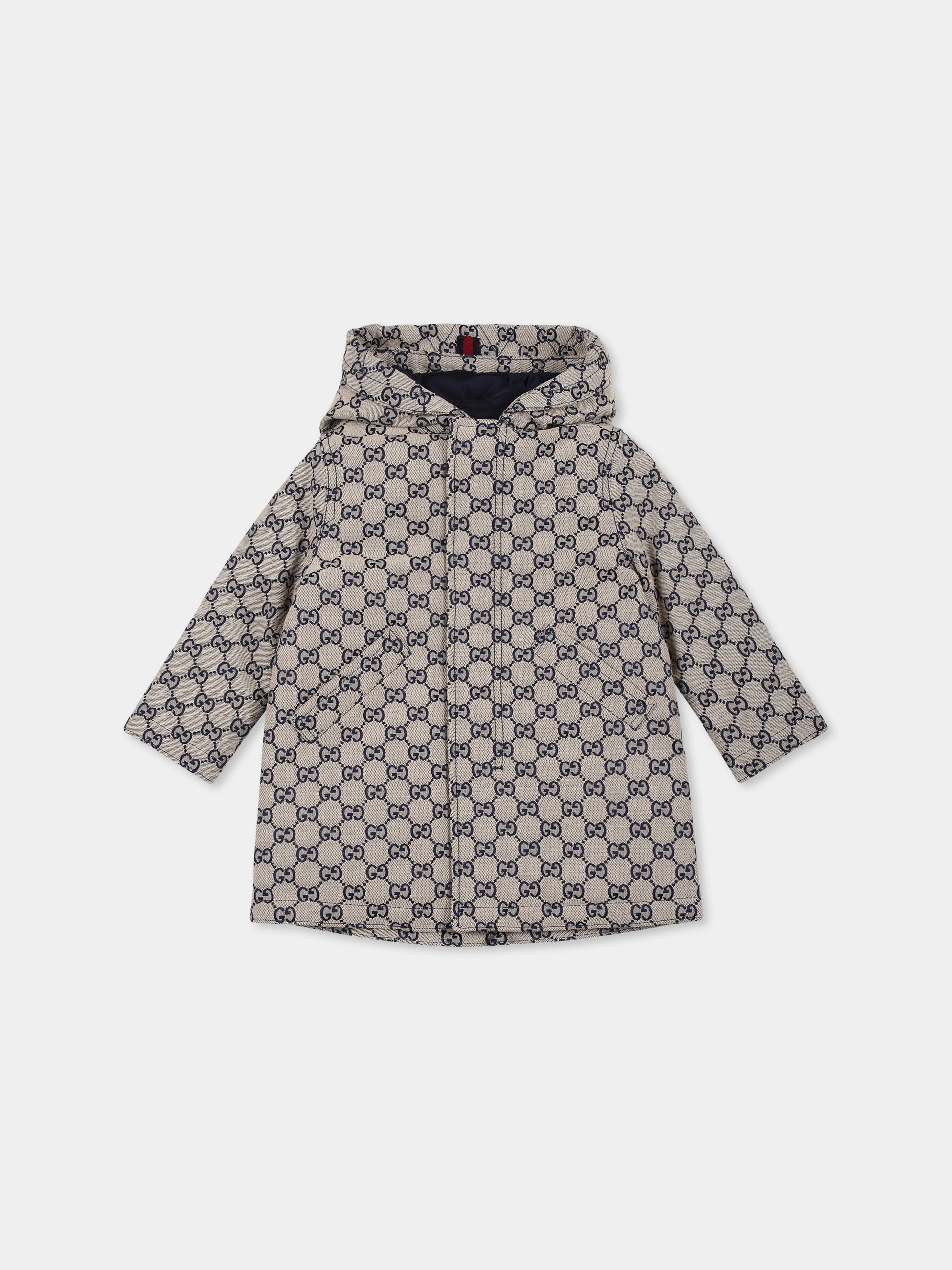 Giubbotto beige per neonato con GG,Gucci Kids,785269 XWA2M 9118