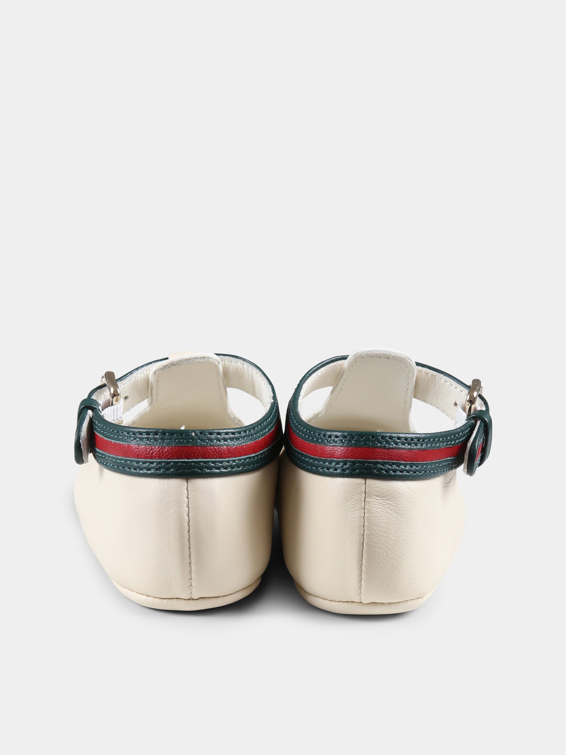 Occhi di bue avorio per neonati con dettaglio Web,Gucci Kids,793040 1D730 9553
