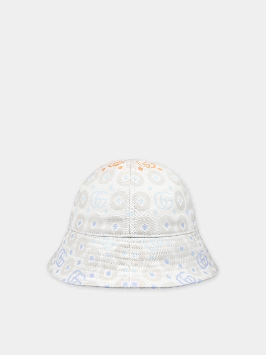 Cloche avorio per bambini con doppia G,Gucci Kids,786614 4HA9O 9200