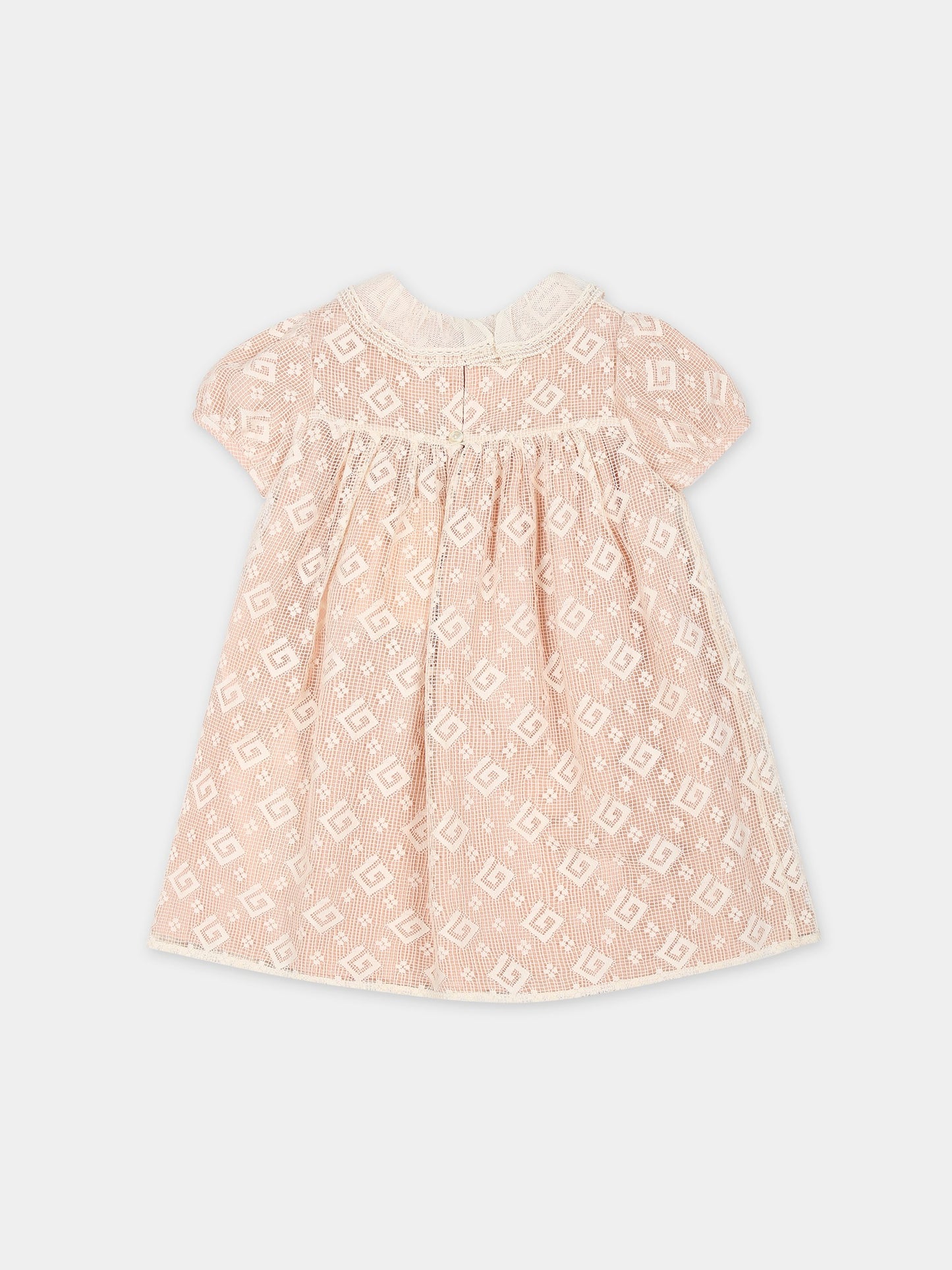 Vestito rosa per neonata con motivo G Quadro,Gucci Kids,781181 ZAQJF 9006