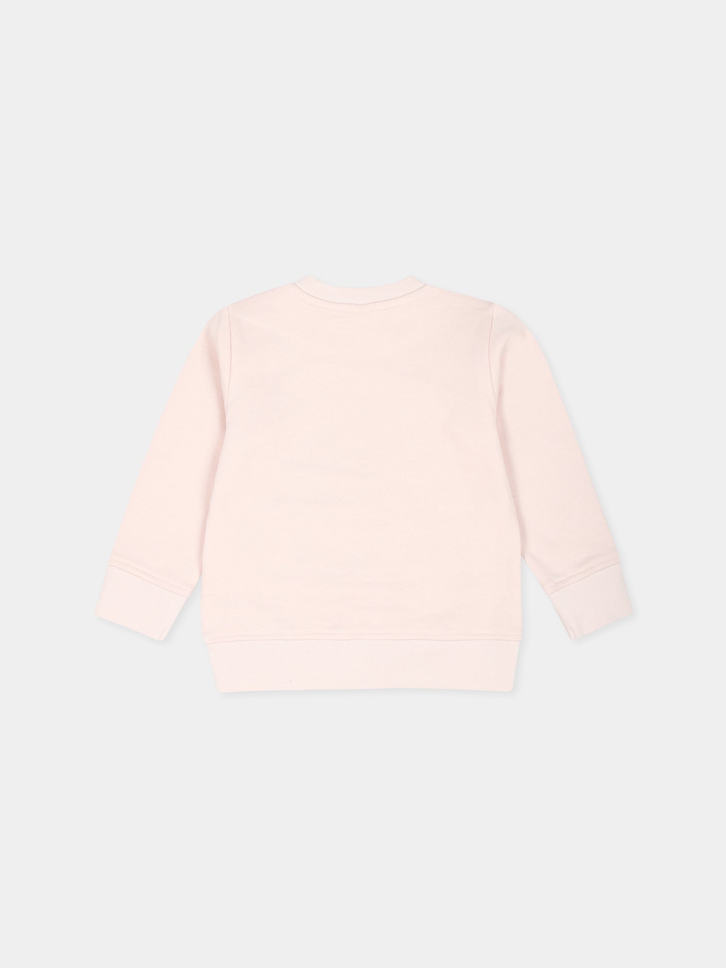 Felpa rosa per neonata con fiori e logo,Stella Mccartney Kids,TV4100 Z0453 508