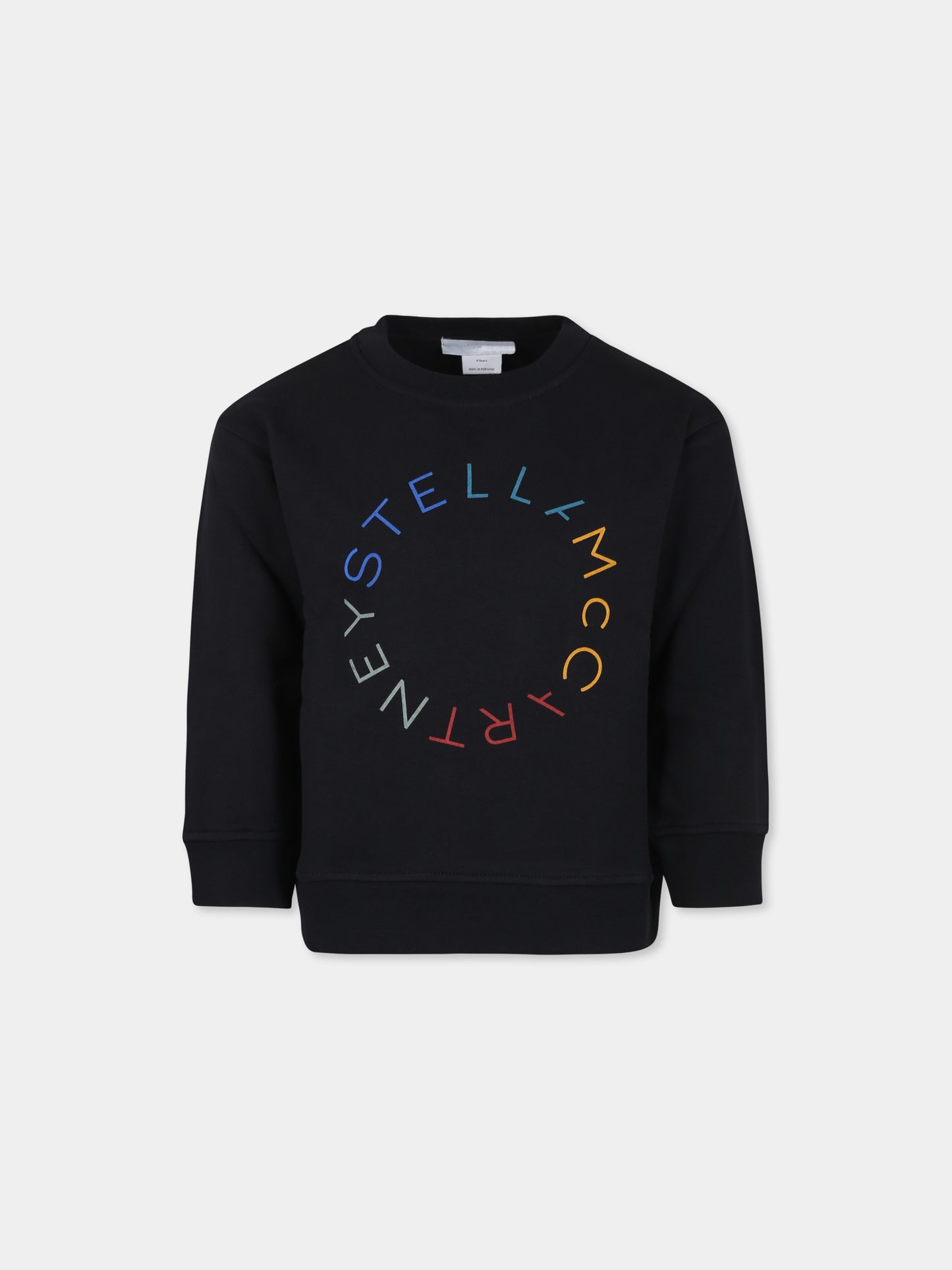 Felpa nera per bambina con logo,Stella Mccartney Kids,TV4S30 Z0453 930