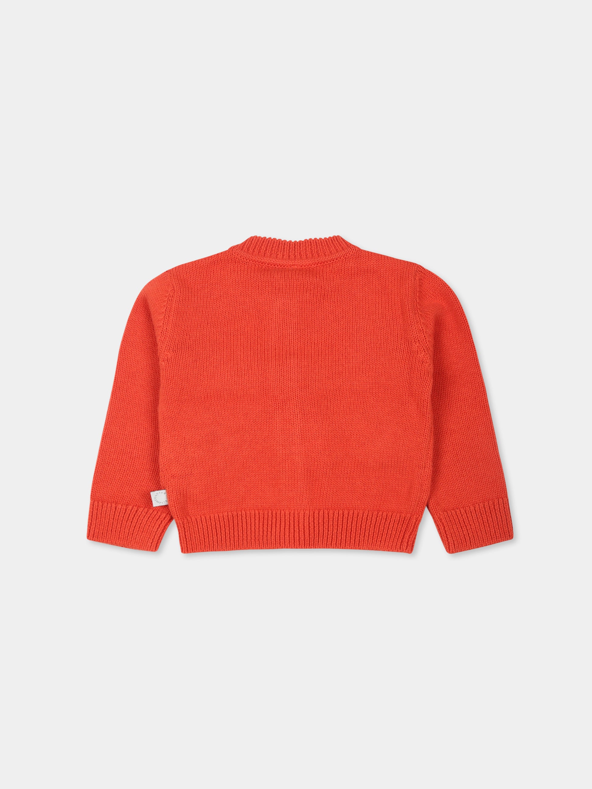 Cardigan rosso per neonata con pecore,Stella Mccartney Kids,TV9020 Z2291 421