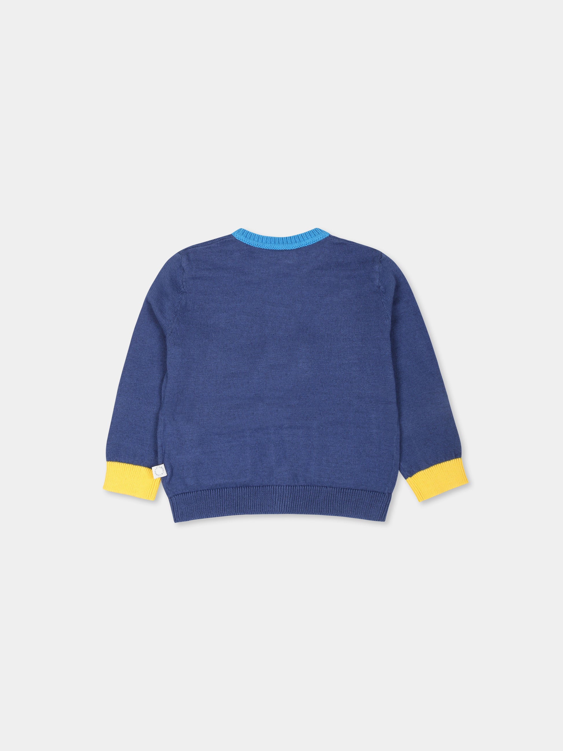 Cardigan blu per neonato con trattore,Stella Mccartney Kids,TV9530 Z1528 624