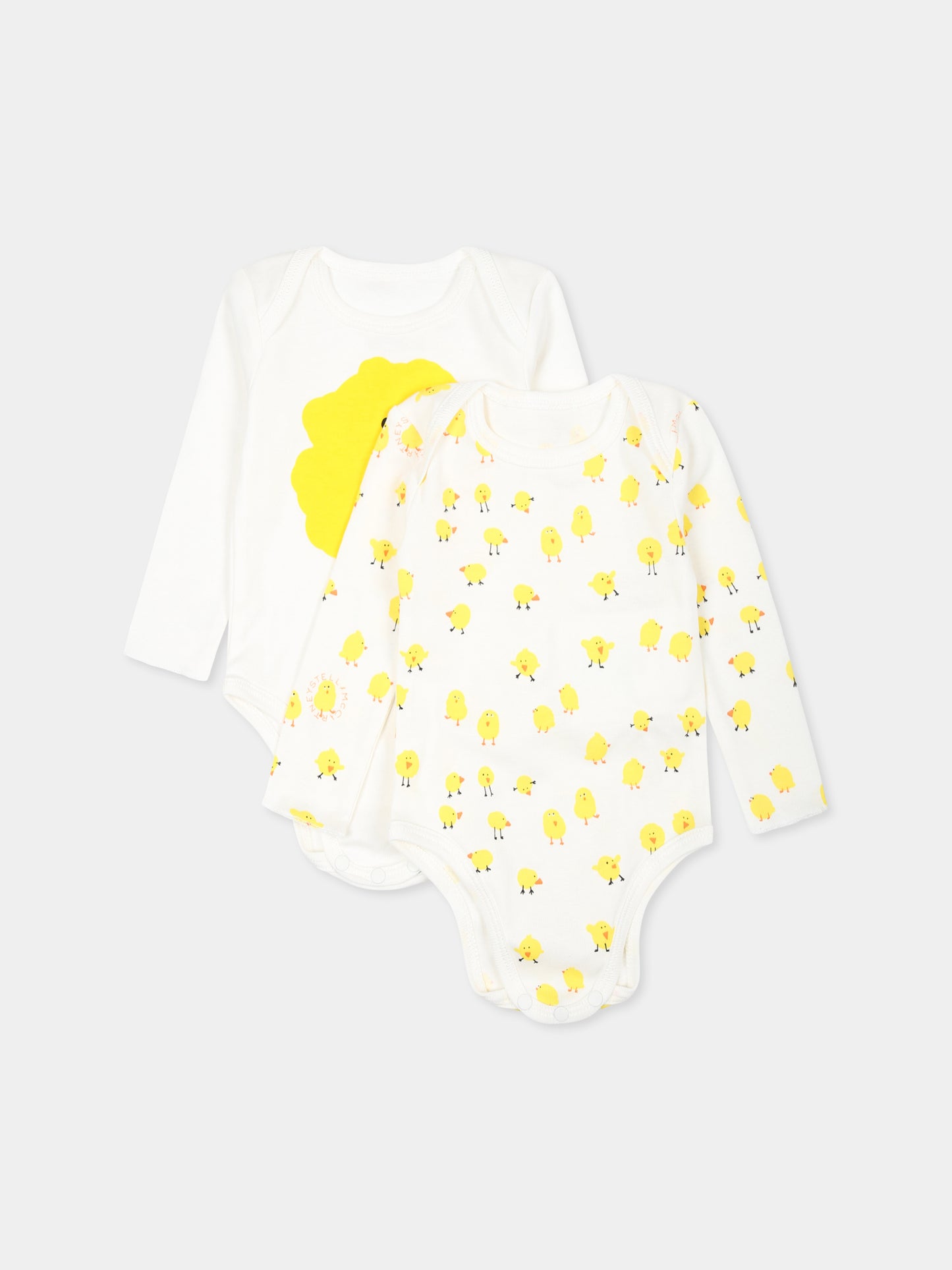 Set body avorio per neonato con pulcini,Stella Mccartney Kids,TVB560 Z2273 101MC