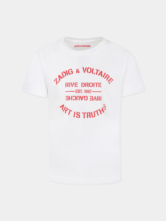 White t-shirt for kids with logo