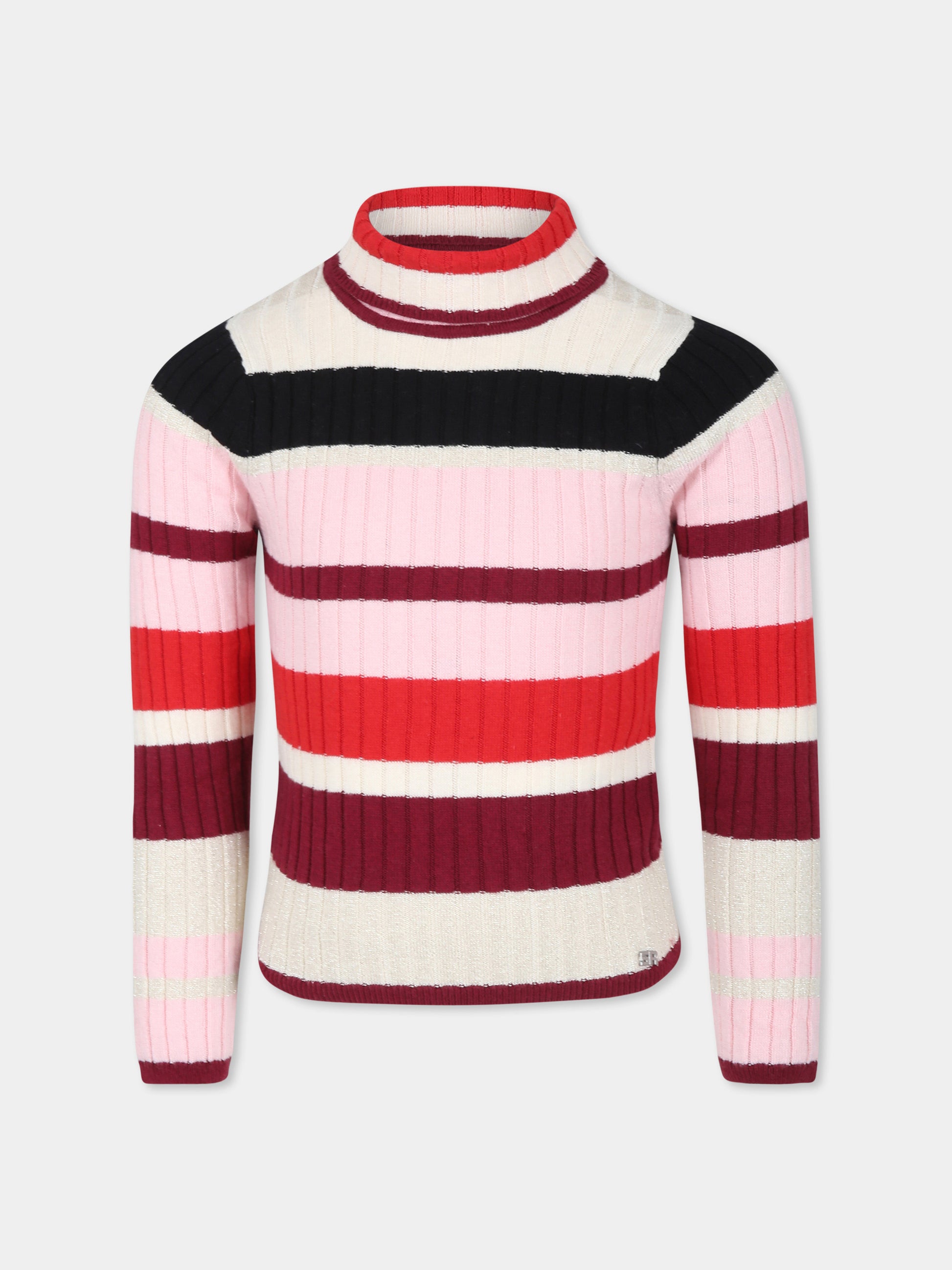 Dolcevita multicolor per bambina con logo,Sonia Rykiel Paris,A00244 Z44