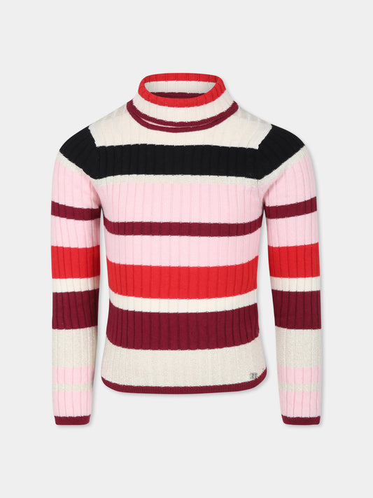 Dolcevita multicolor per bambina con logo,Sonia Rykiel Paris,A00244 Z44