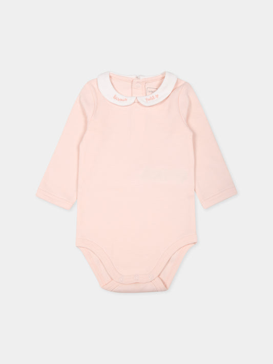 Body rosa per neonata con logo,Carrement Beau,Y30172 43B