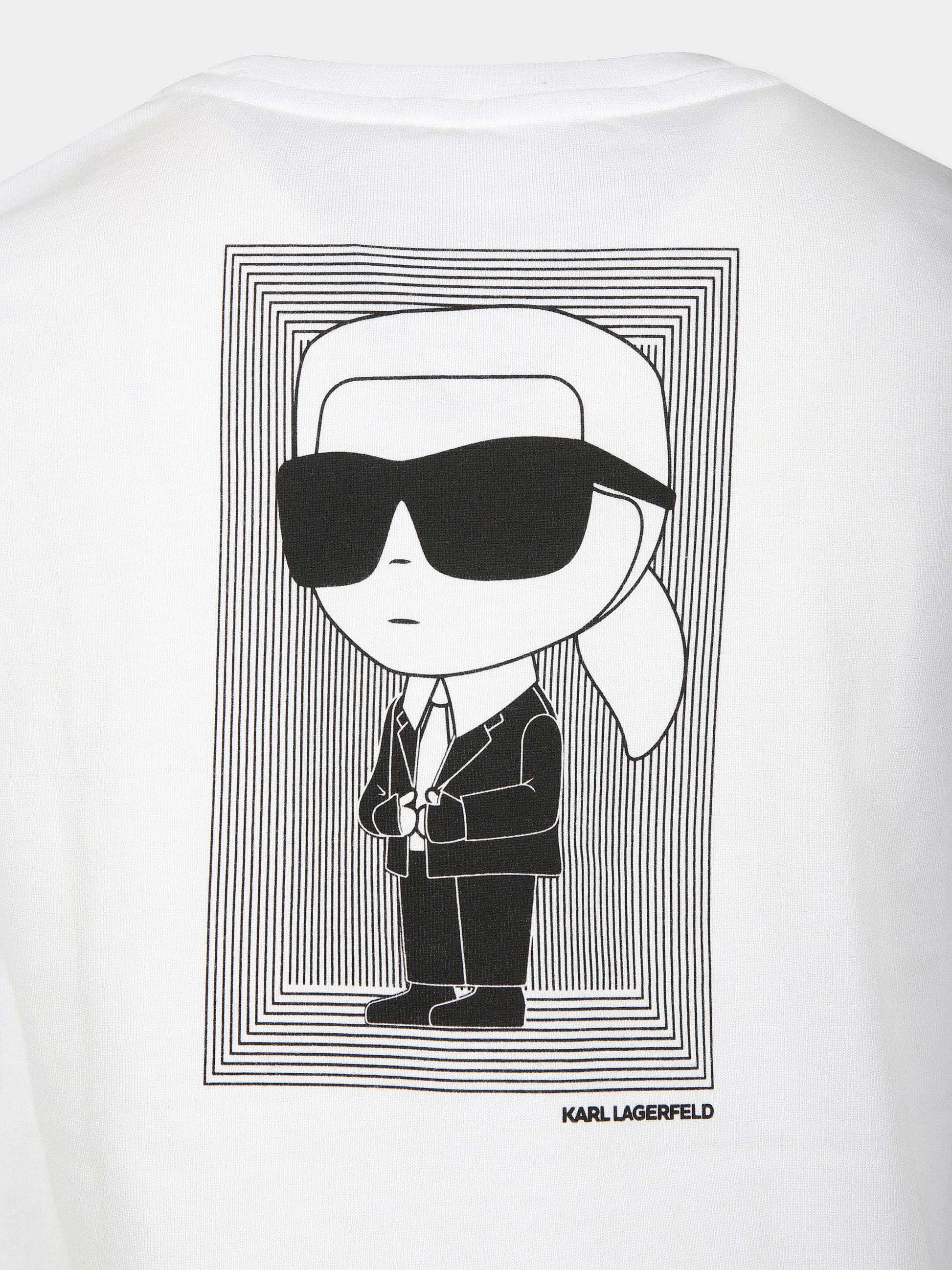 T-shirt bianca per bambini con stampa Karl,Karl Lagerfeld Kids,Z30243 10P