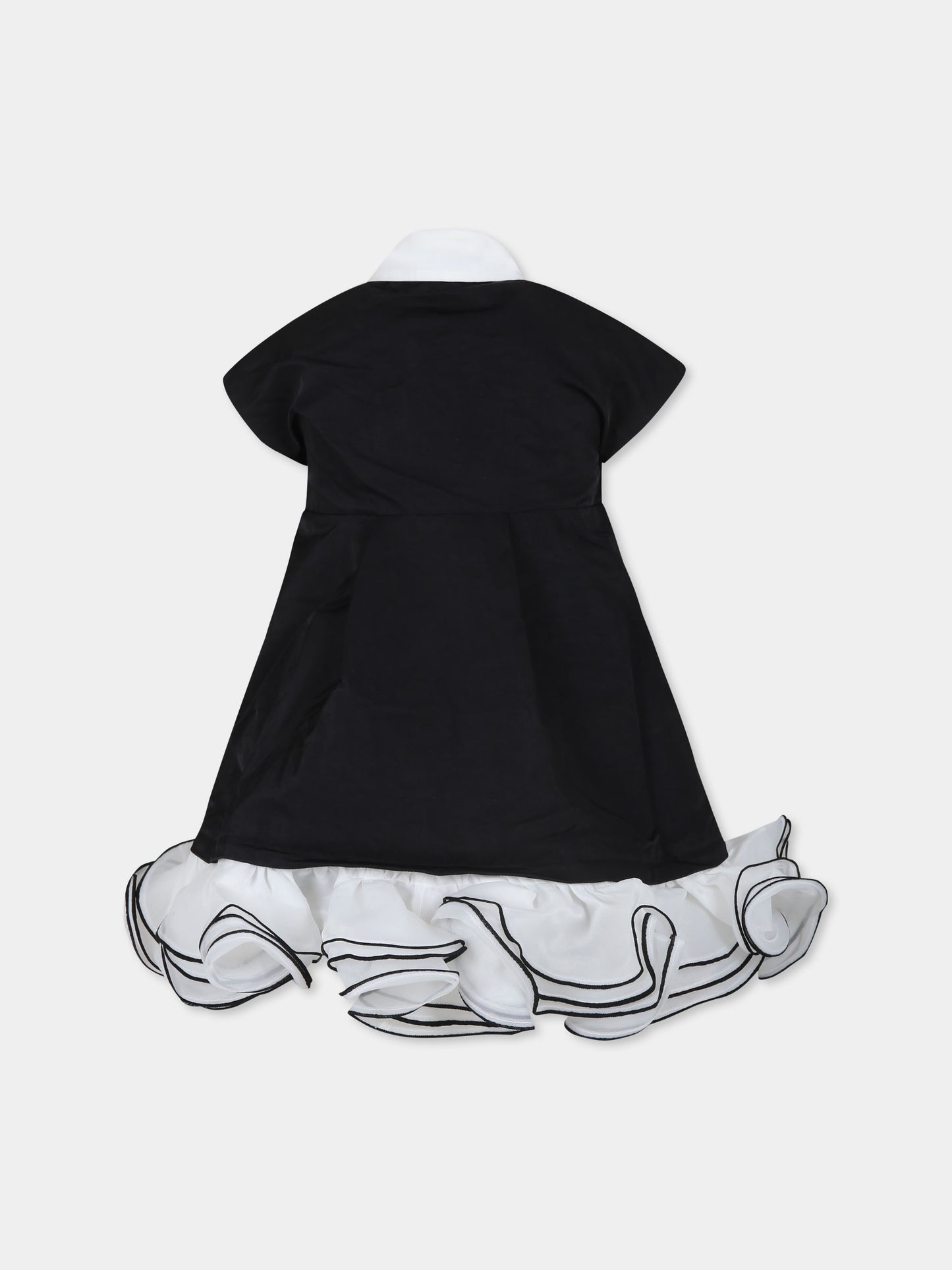 Vestito nero per bambina con logo,Karl Lagerfeld Kids,Z30192 M41