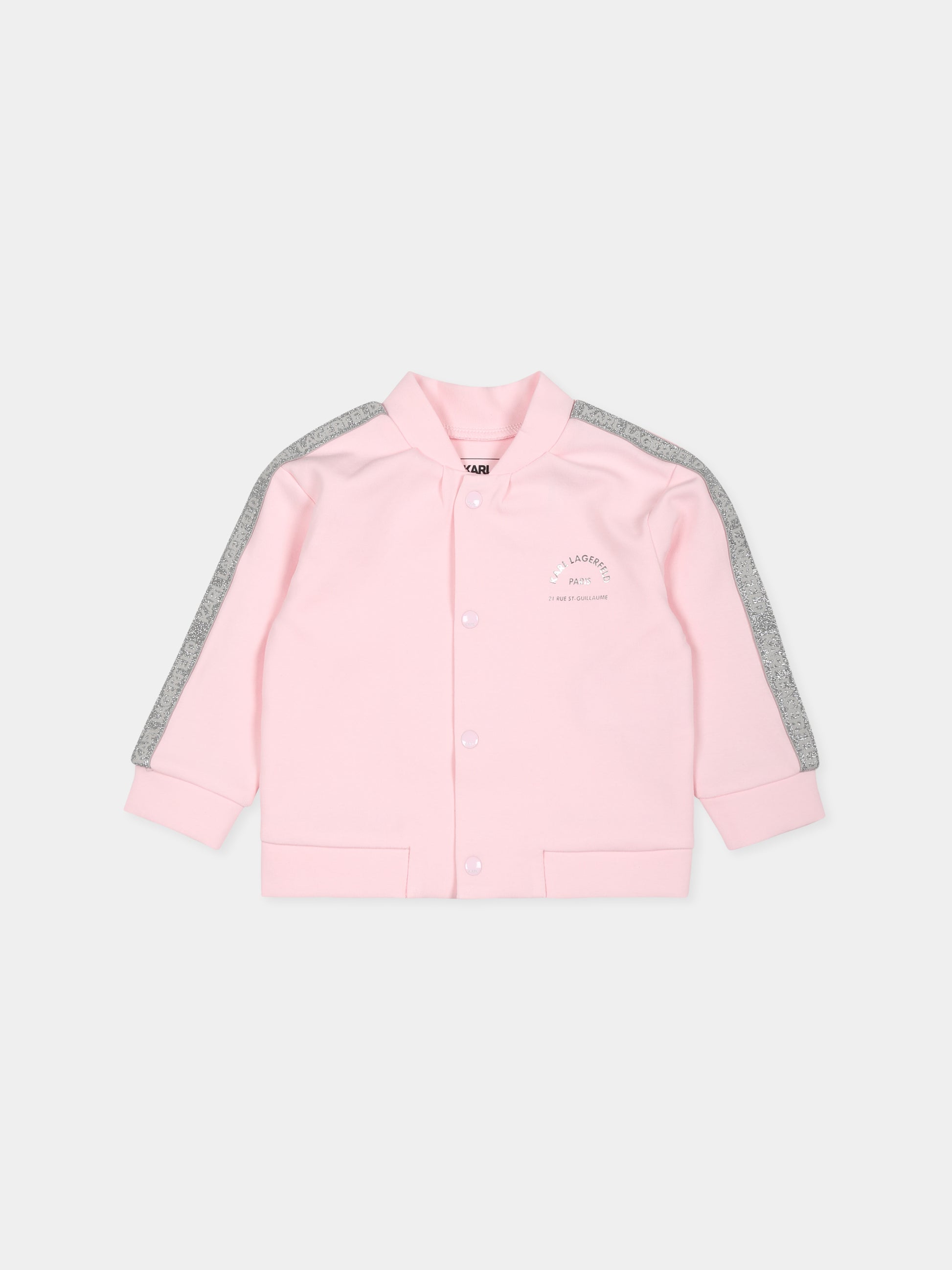 Completo rosa per neonata con stampa Choupette,Karl Lagerfeld Kids,Z30288 475