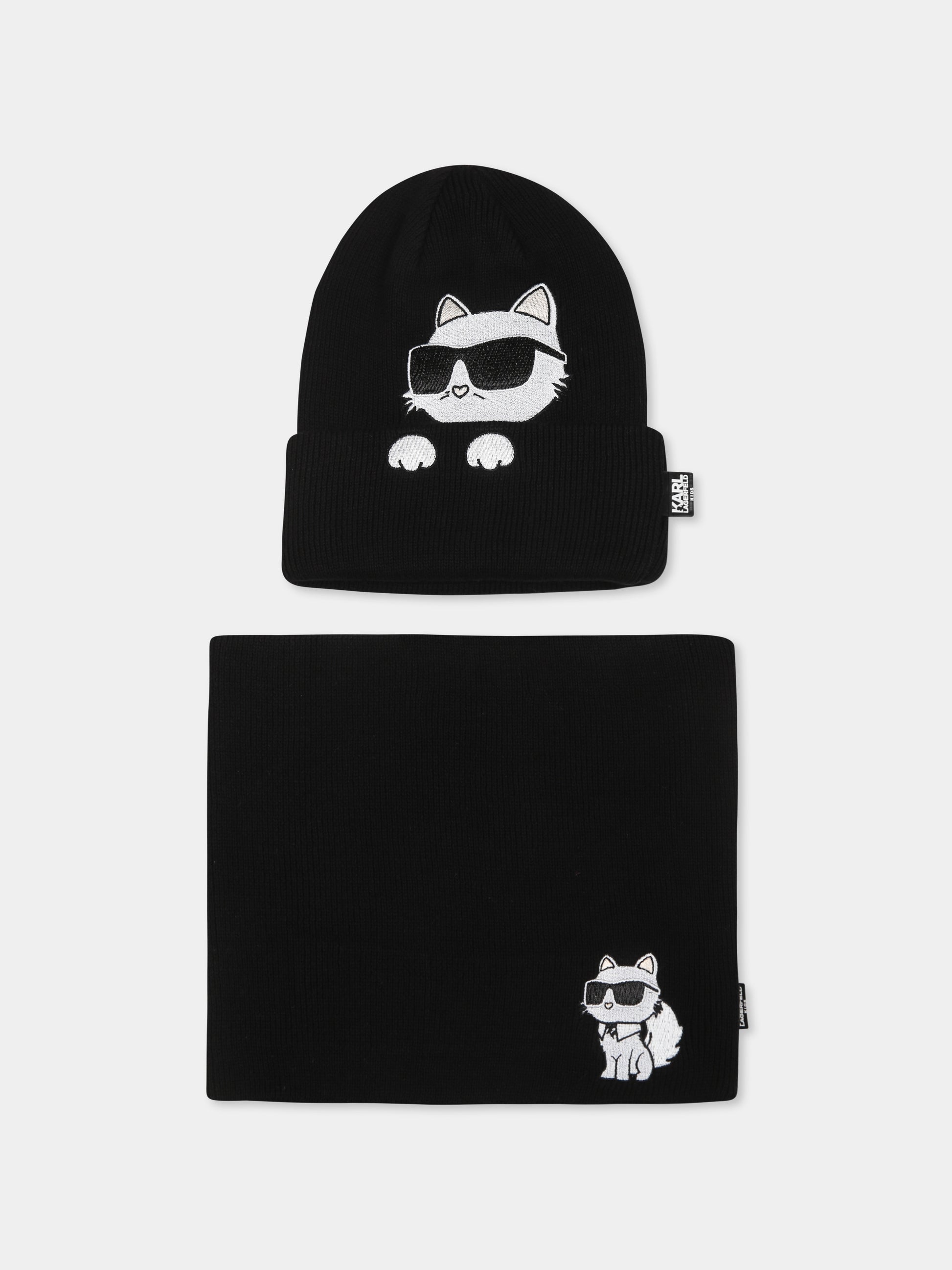 Set accessori nero per bambina con Choupette,Karl Lagerfeld Kids,Z30326 09B