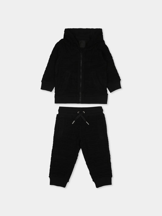 Completo nero per neonato con motivo 4G,Givenchy Kids,H30462 09B