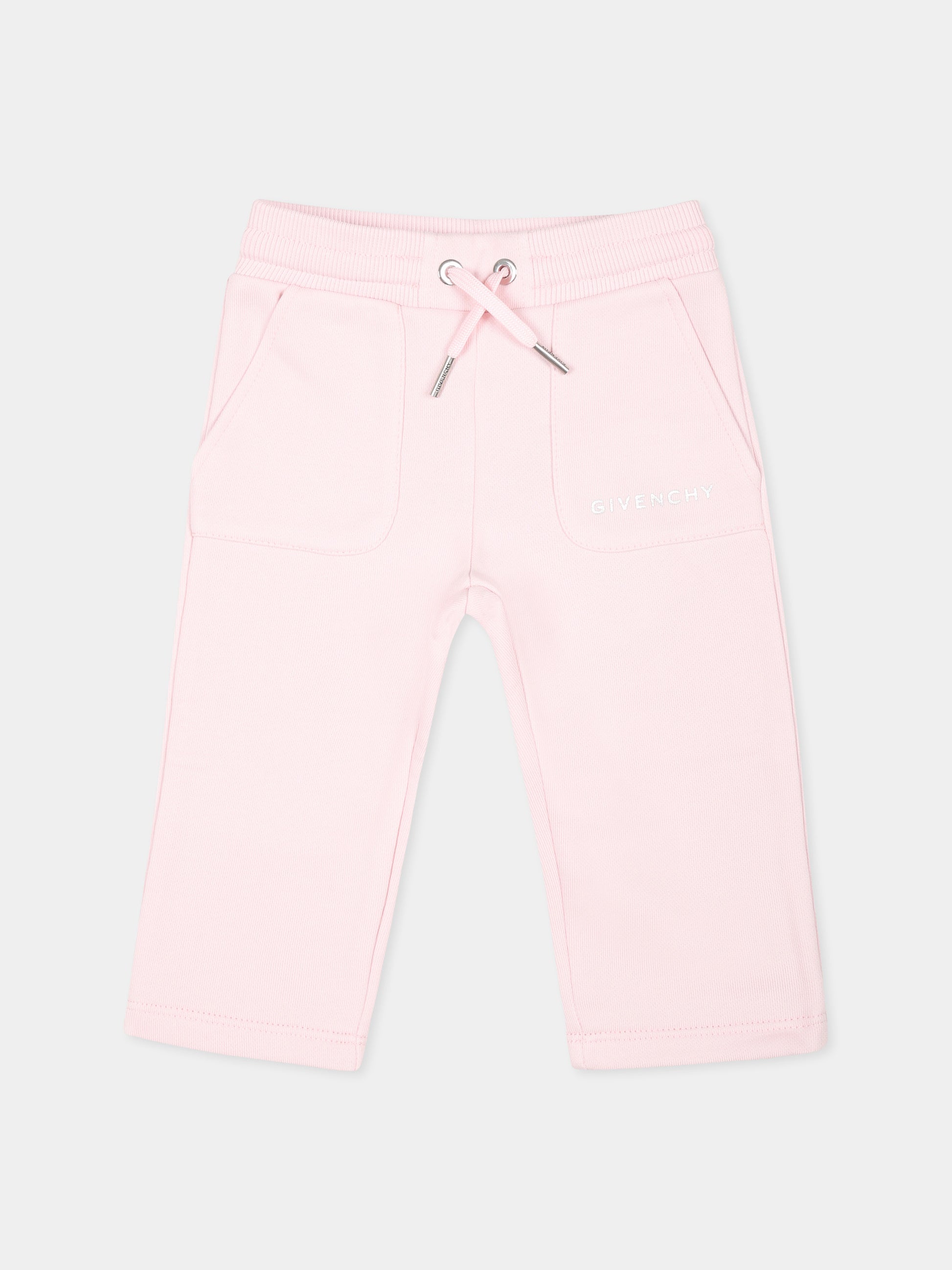 Pantaloni rosa per neonata con logo e iconico motivo 4G,Givenchy Kids,H30485 44Z