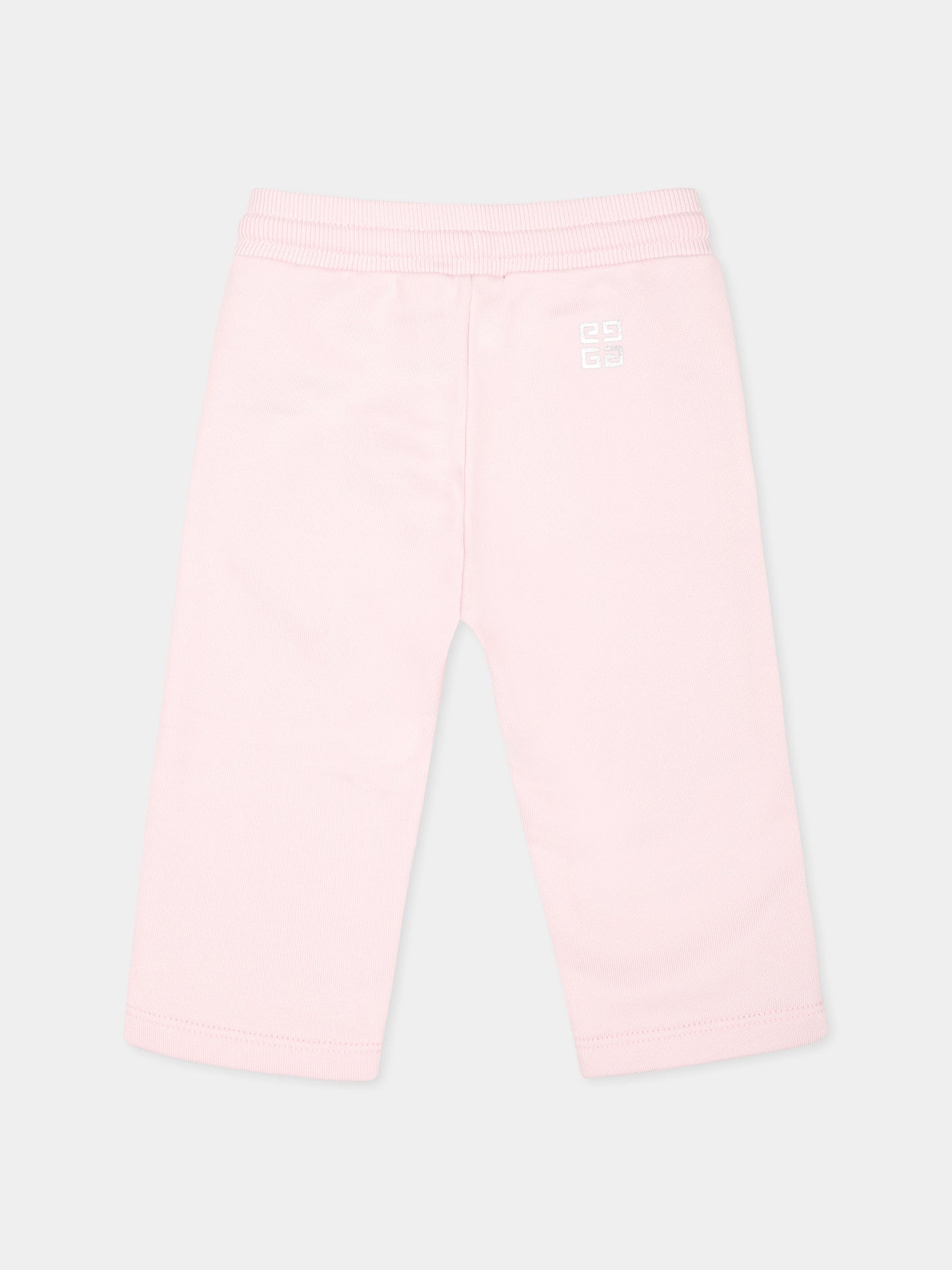 Pantaloni rosa per neonata con logo e iconico motivo 4G,Givenchy Kids,H30485 44Z