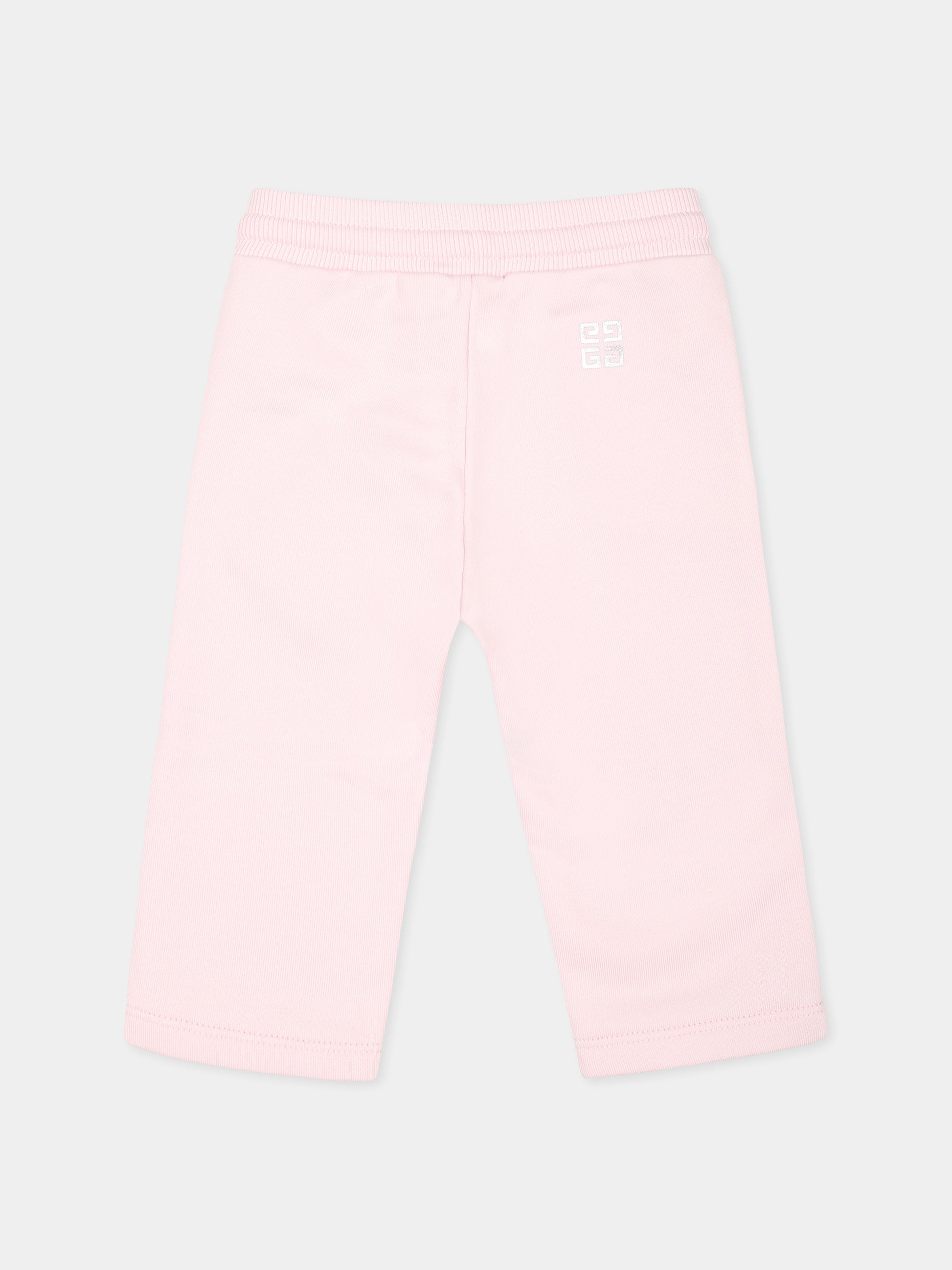 Pantaloni rosa per neonata con logo e iconico motivo 4G,Givenchy Kids,H30485 44Z