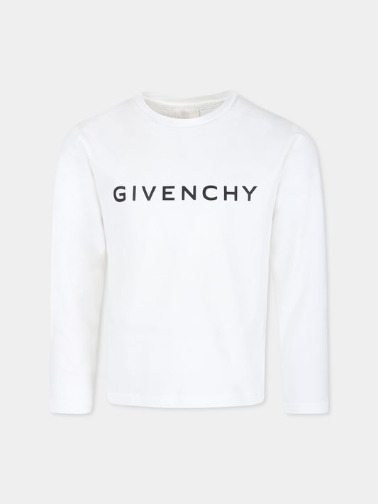 T-shirt bianca per bambini con logo,Givenchy Kids,H30430 117