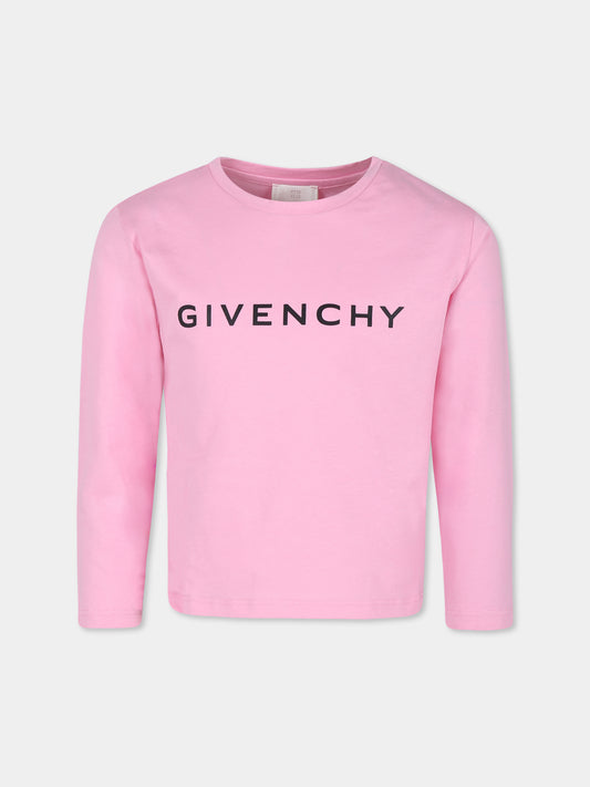 T-shirt rosa per bambina con logo,Givenchy Kids,H30430 465