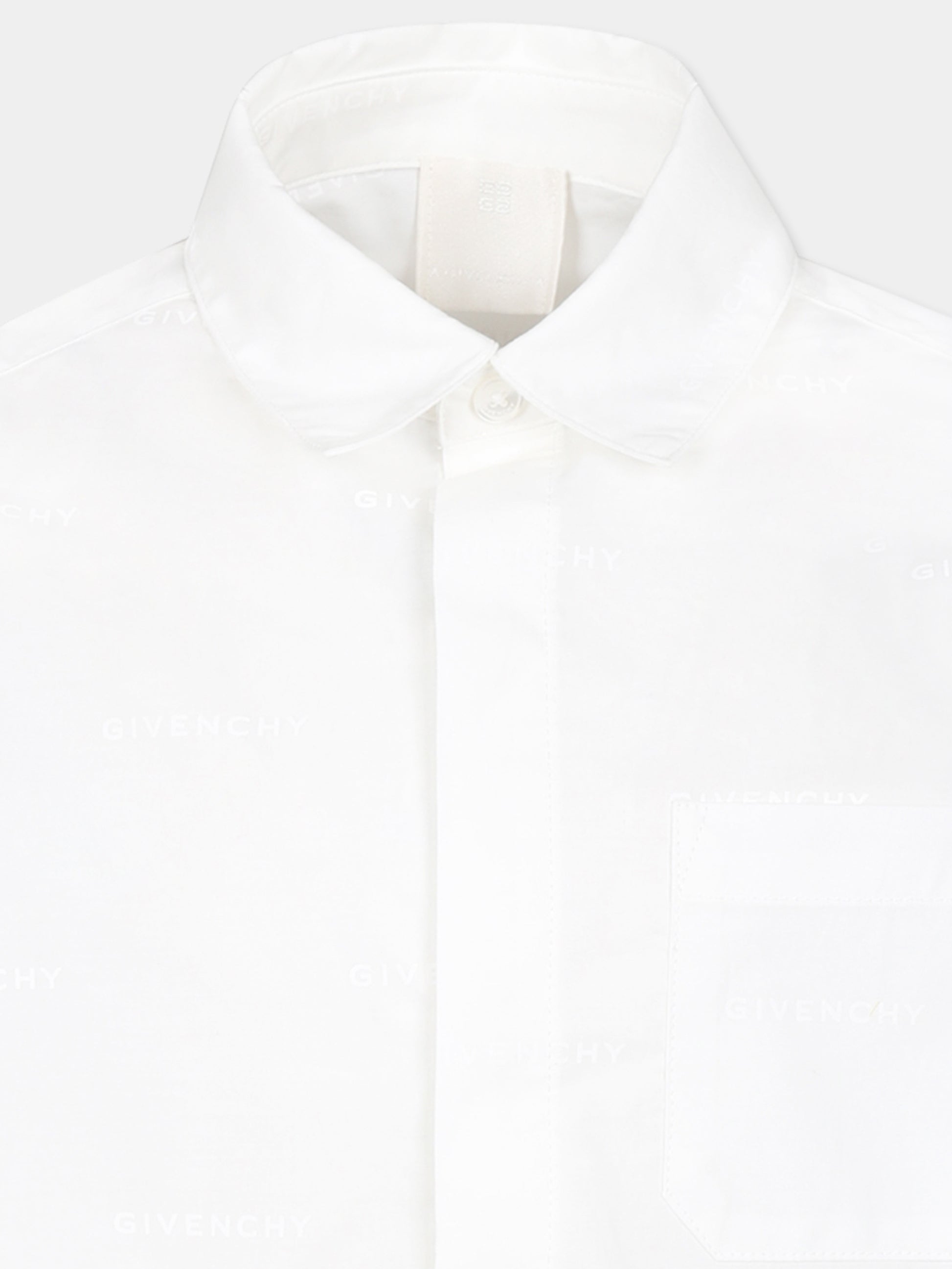 Camicia bianca per bambino con logo,Givenchy Kids,H30316 10P