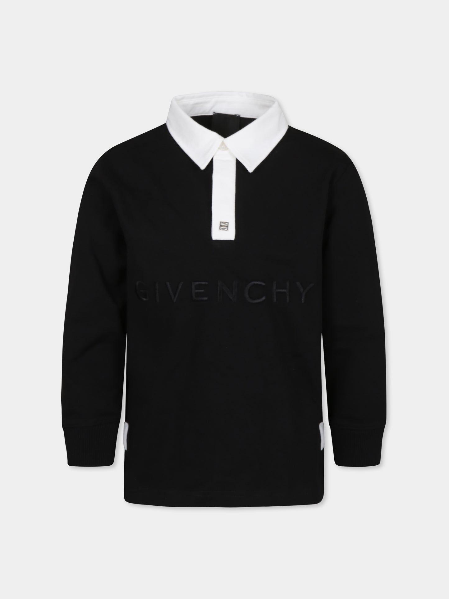 Polo nera per bambino con logo,Givenchy Kids,H30327 09B