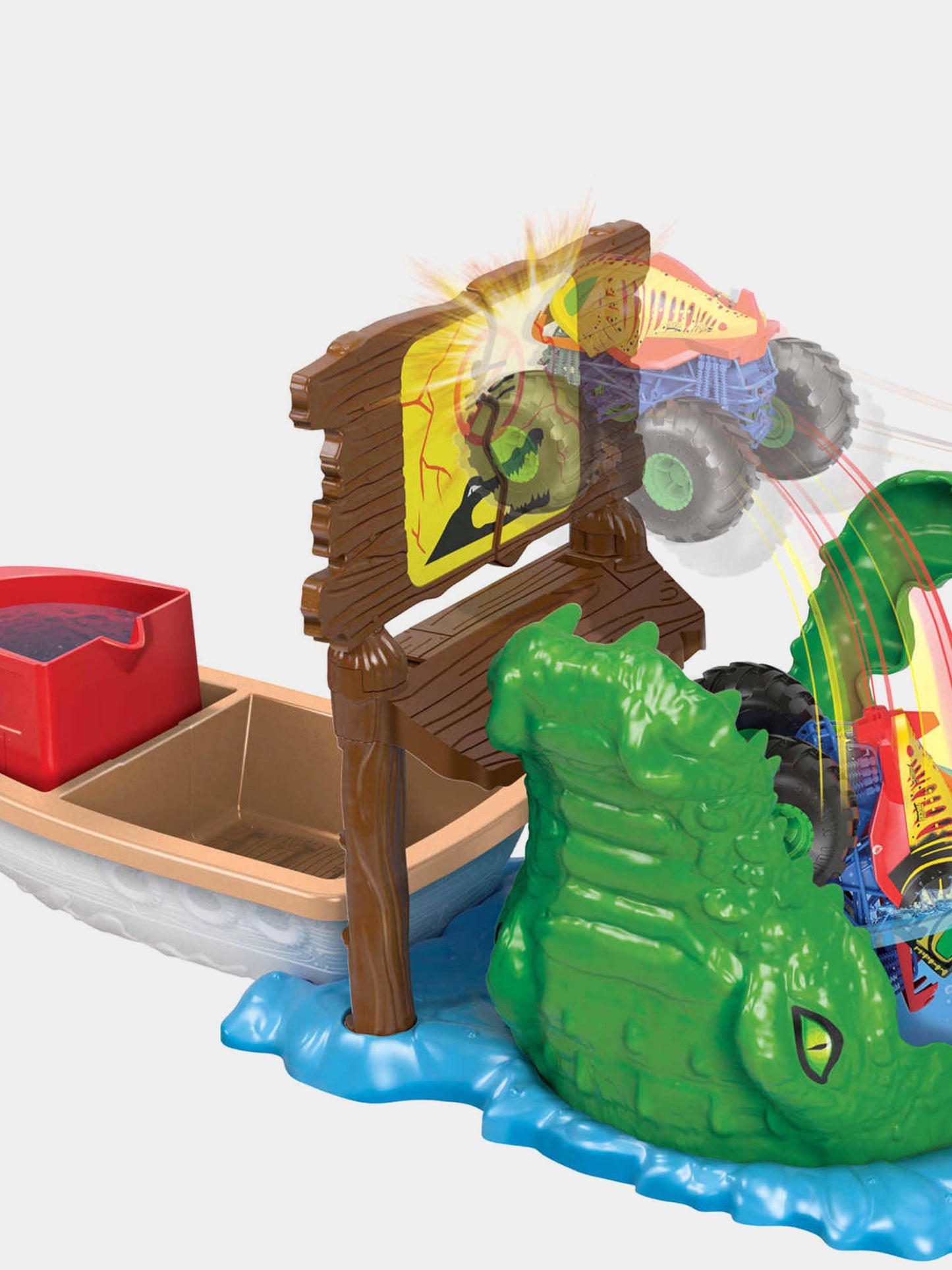 Monster Trucks Palude del coccodrillo per bambino,Hot Wheels,HGV14