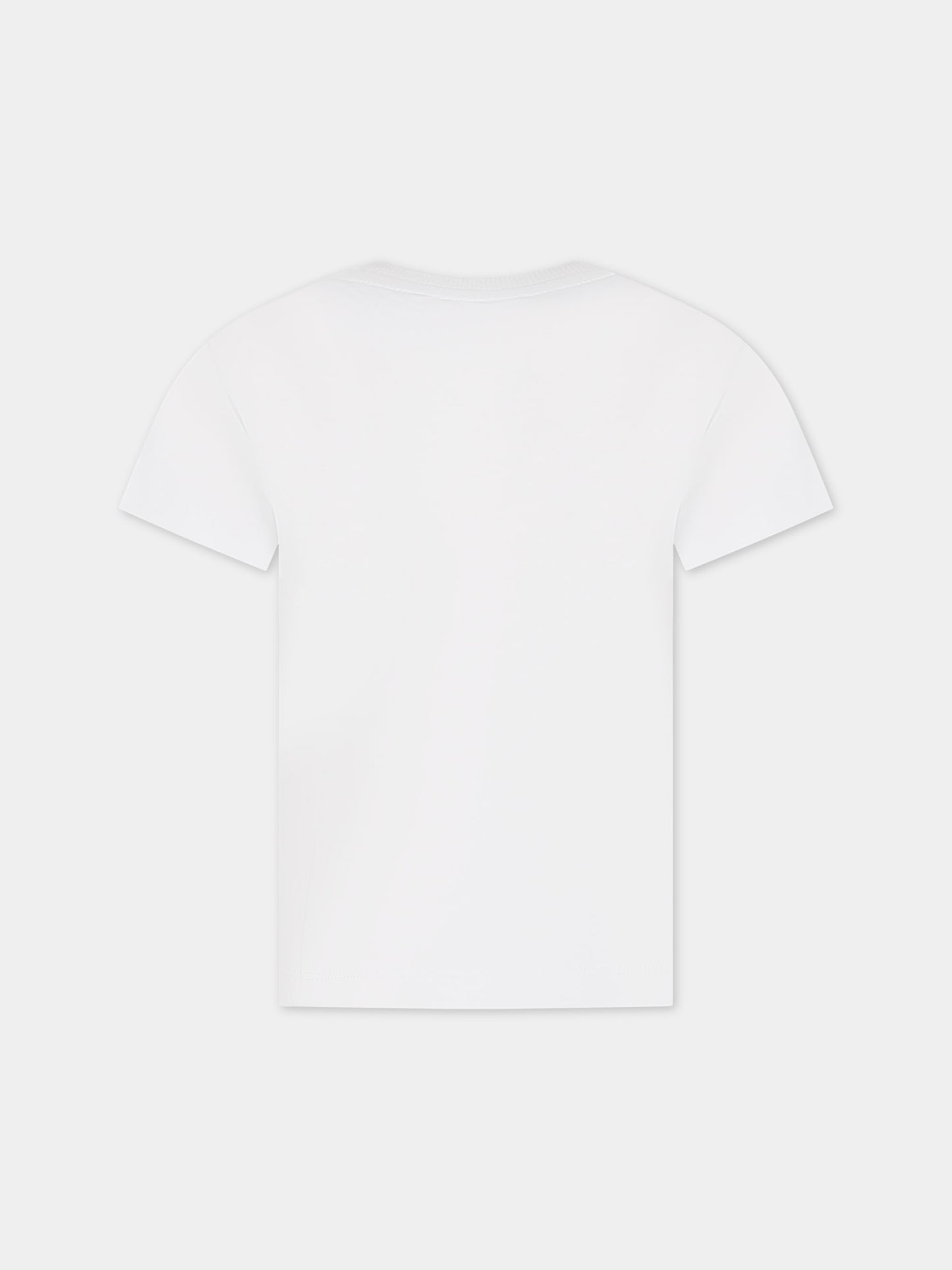 T-shirt bianca per bambini con logo,Moschino Kids,H7M03L LAA01 10101