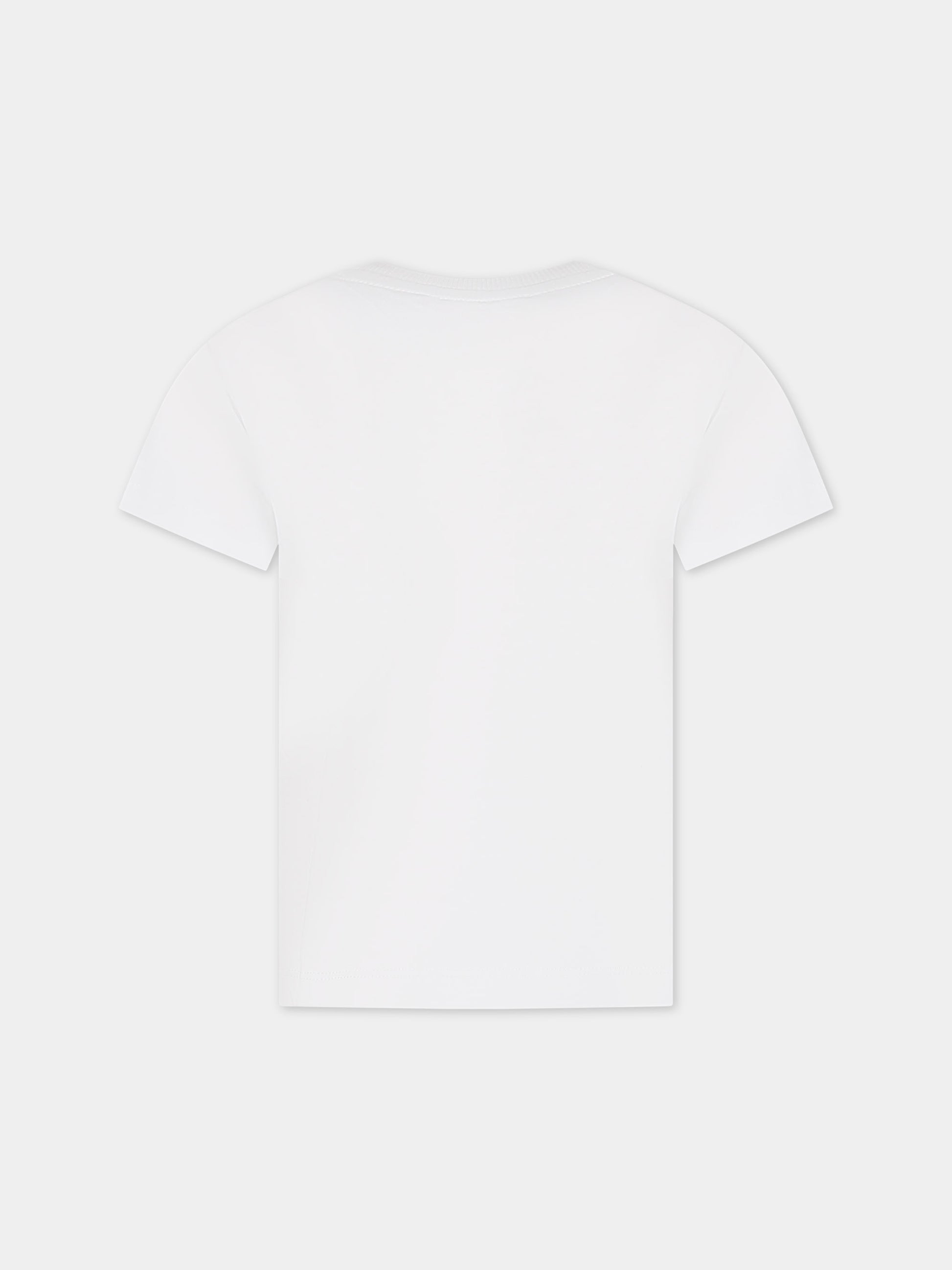 T-shirt bianca per bambini con logo,Moschino Kids,H7M03L LAA01 10101
